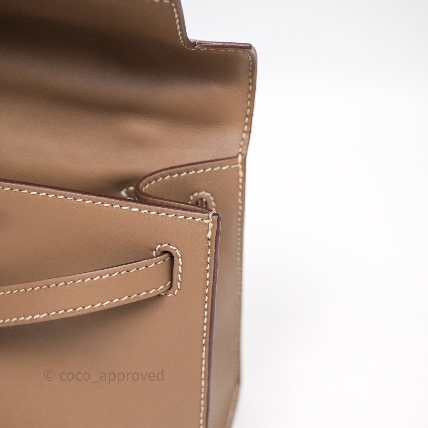 Hermès Kelly Pochette Clutch Etoupe 18 Swift Palladium Hardware