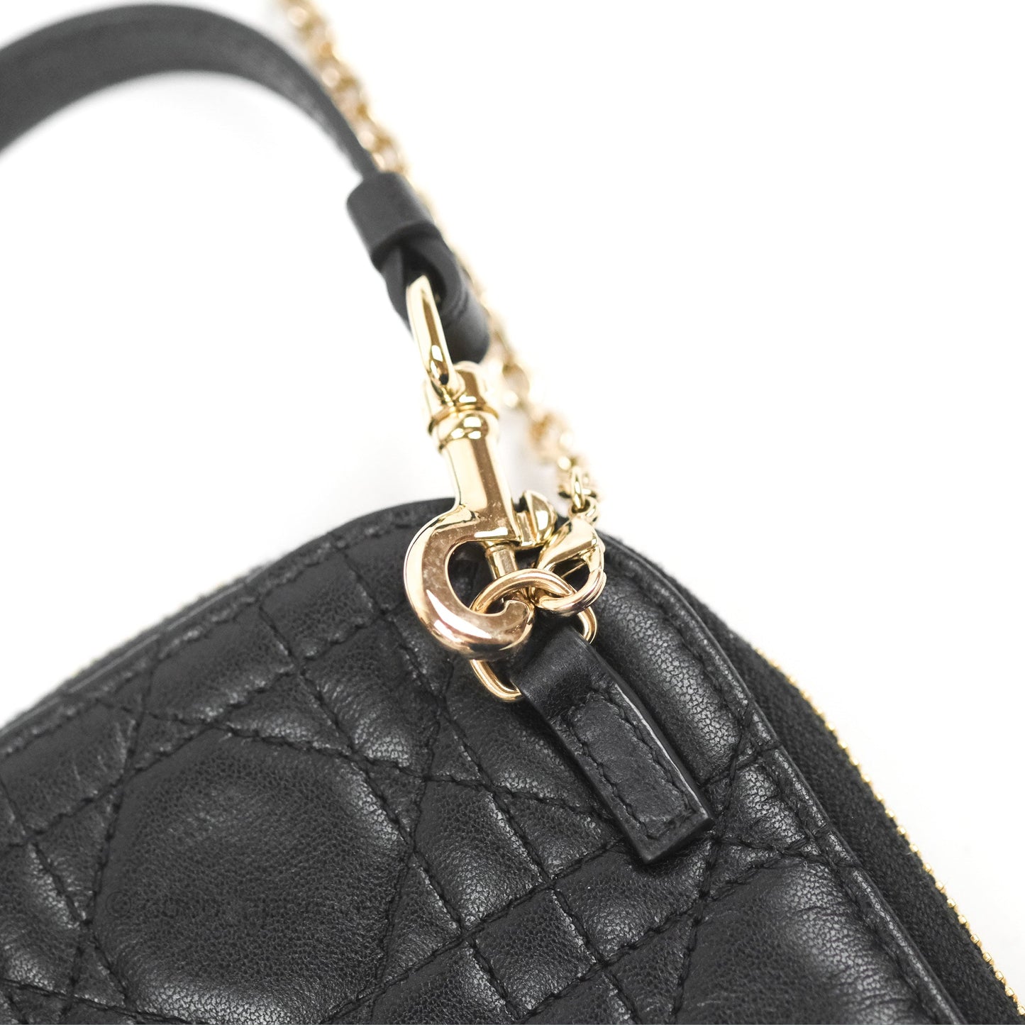 Christian Dior Lady Dior Phone Holder Black Cannage Lambskin