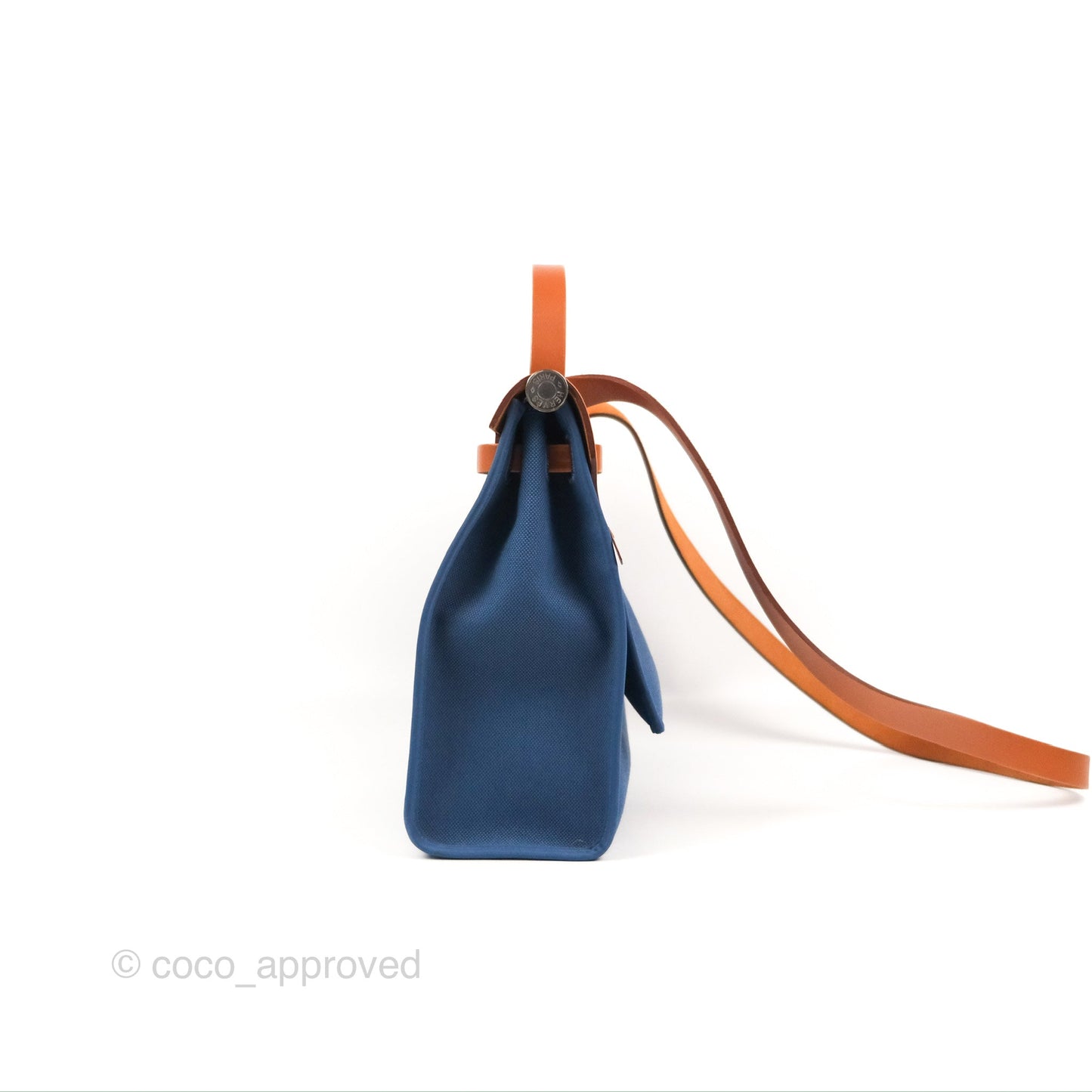 Hermès Herbag Zip 31 Blue/Natural Canvas Palladium Hardware