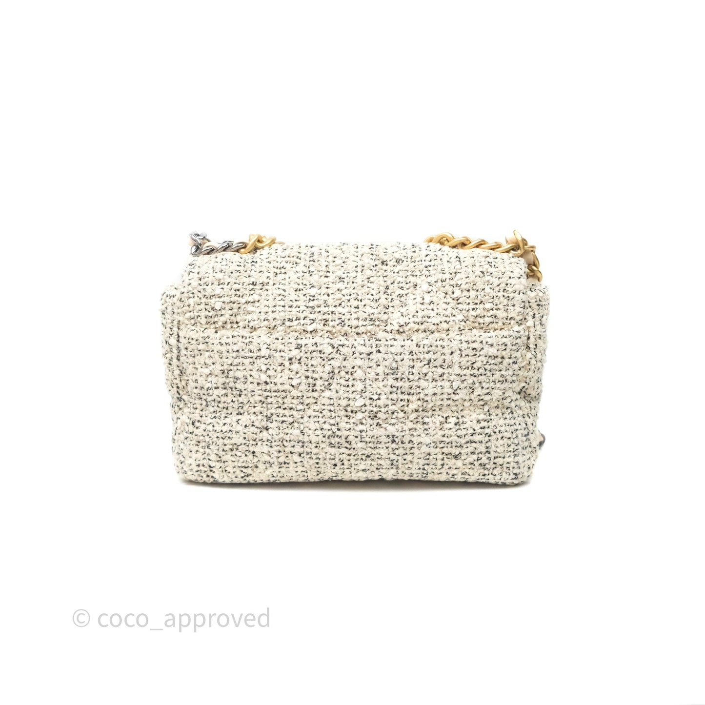 Chanel 19 Small Tweed Oreo Cream Mixed Hardware