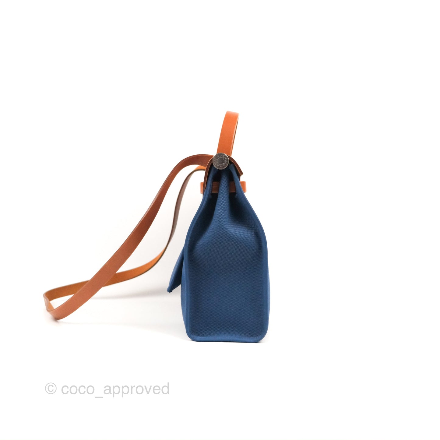 Hermès Herbag Zip 31 Blue/Natural Canvas Palladium Hardware