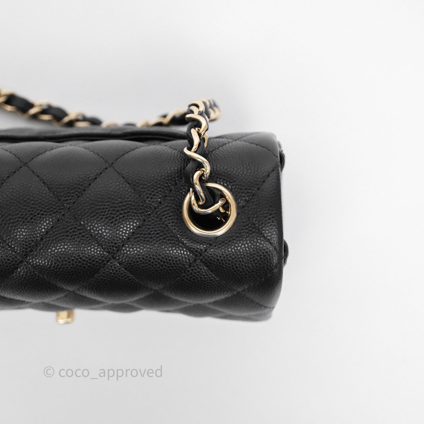 Chanel Quilted Mini Rectangular Black Caviar Gold Hardware