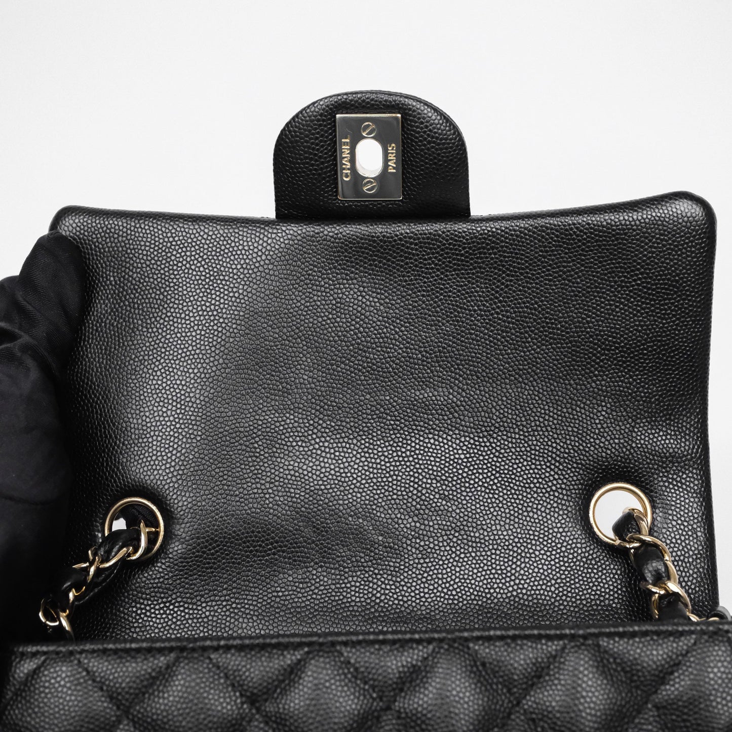 Chanel Quilted Mini Rectangular Black Caviar Gold Hardware