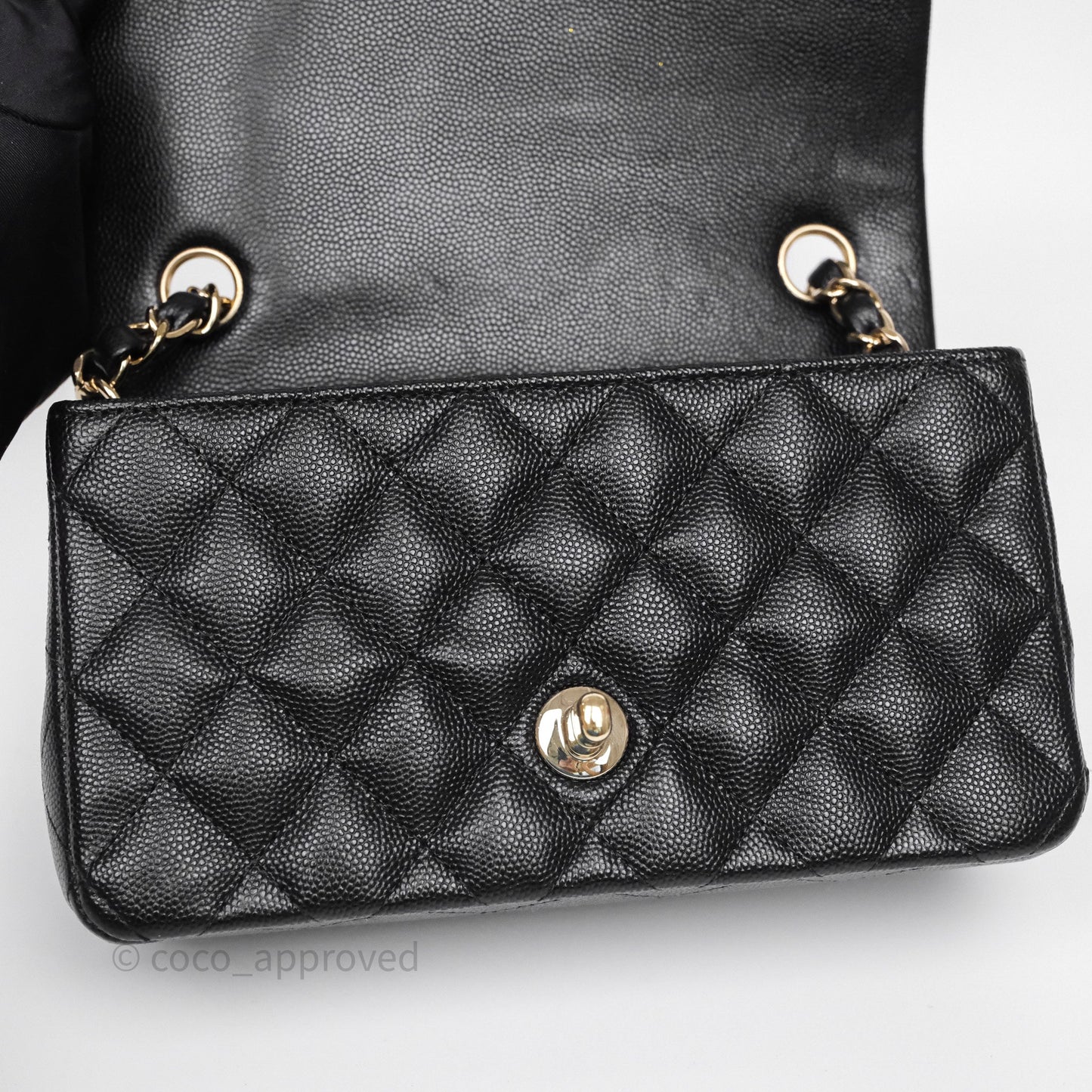 Chanel Quilted Mini Rectangular Black Caviar Gold Hardware
