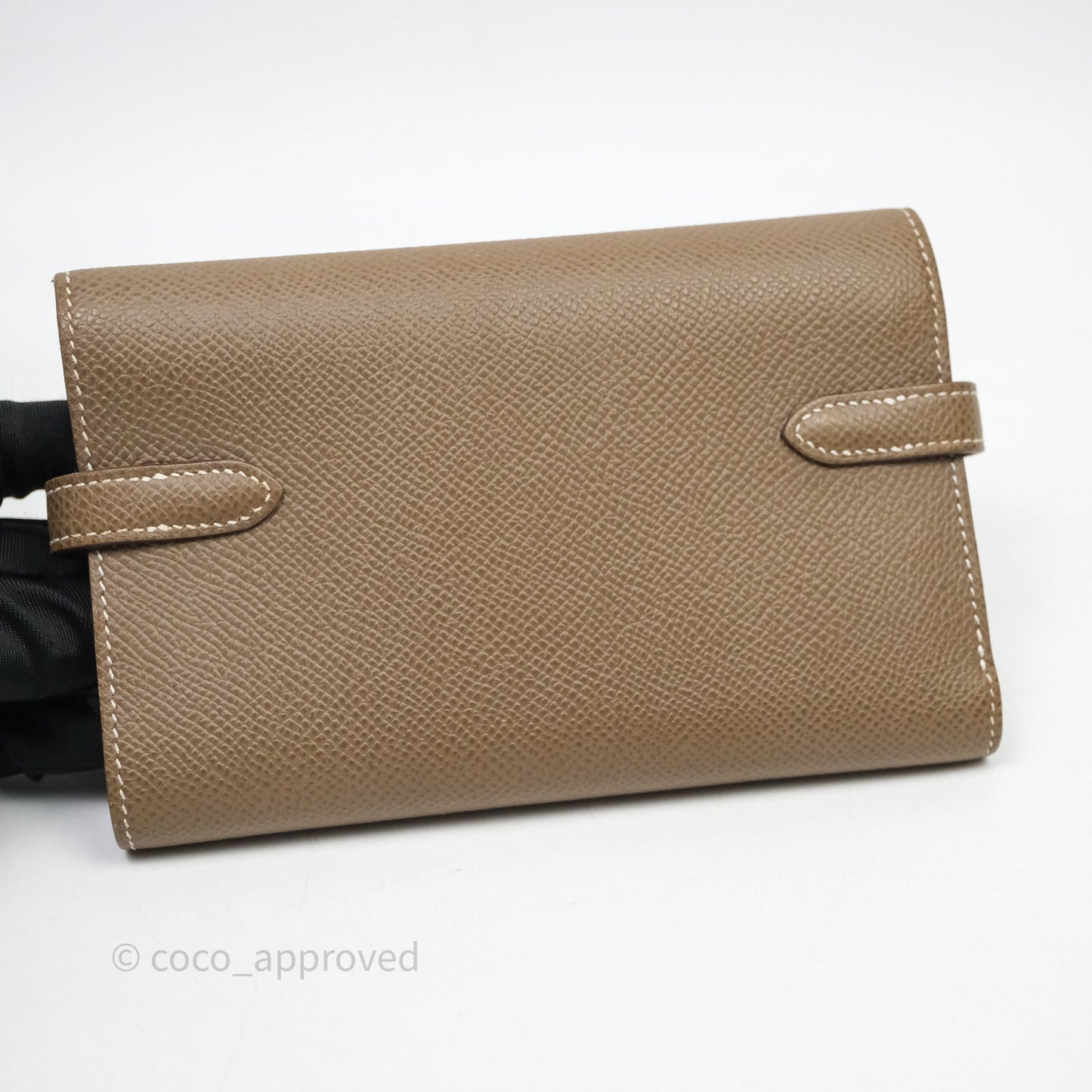 Hermès Kelly To Go 18 Étoupe Epsom Short Wallet Gold Hardware