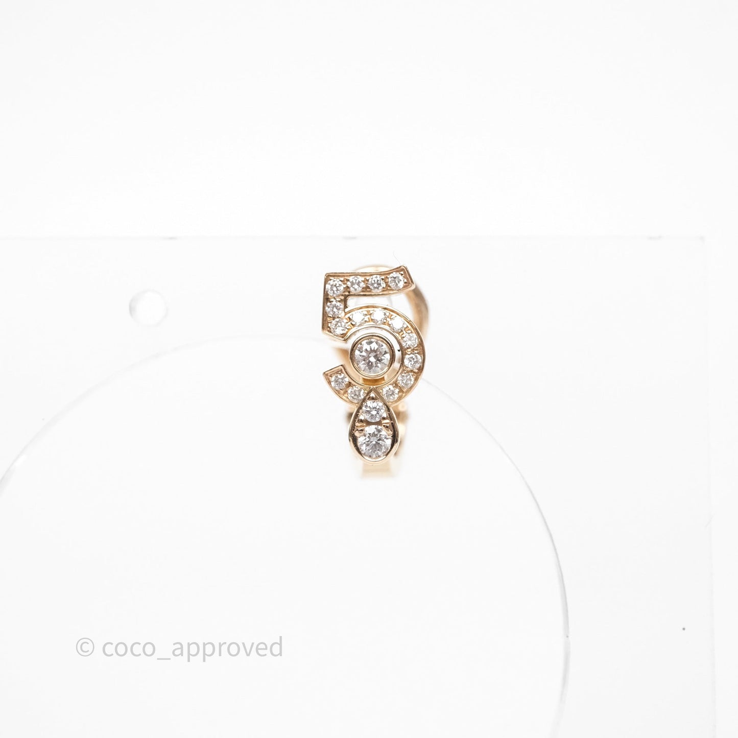 Chanel Eternal N°5 Single Earring 18K Beige Gold Diamonds