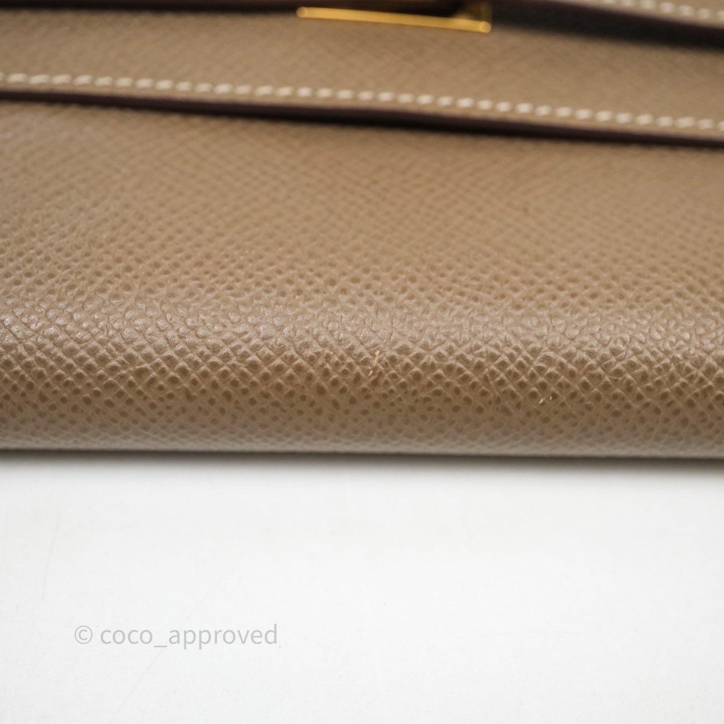 Hermès Kelly To Go 18 Étoupe Epsom Short Wallet Gold Hardware