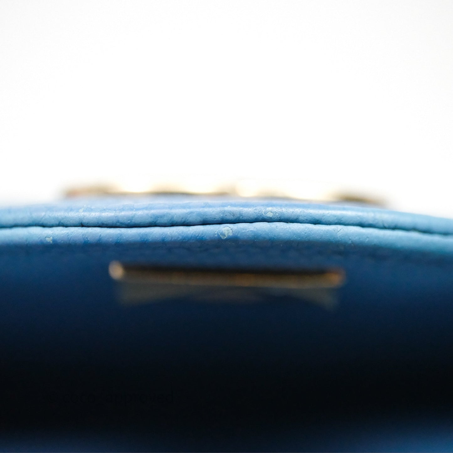 Chanel Small Classic Flap Chevron Blue Caviar Gold Hardware