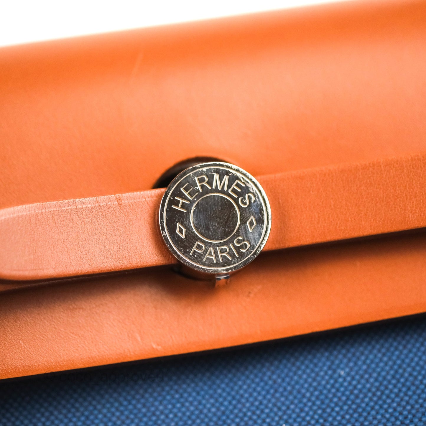 Hermès Herbag Zip 31 Blue/Natural Canvas Palladium Hardware