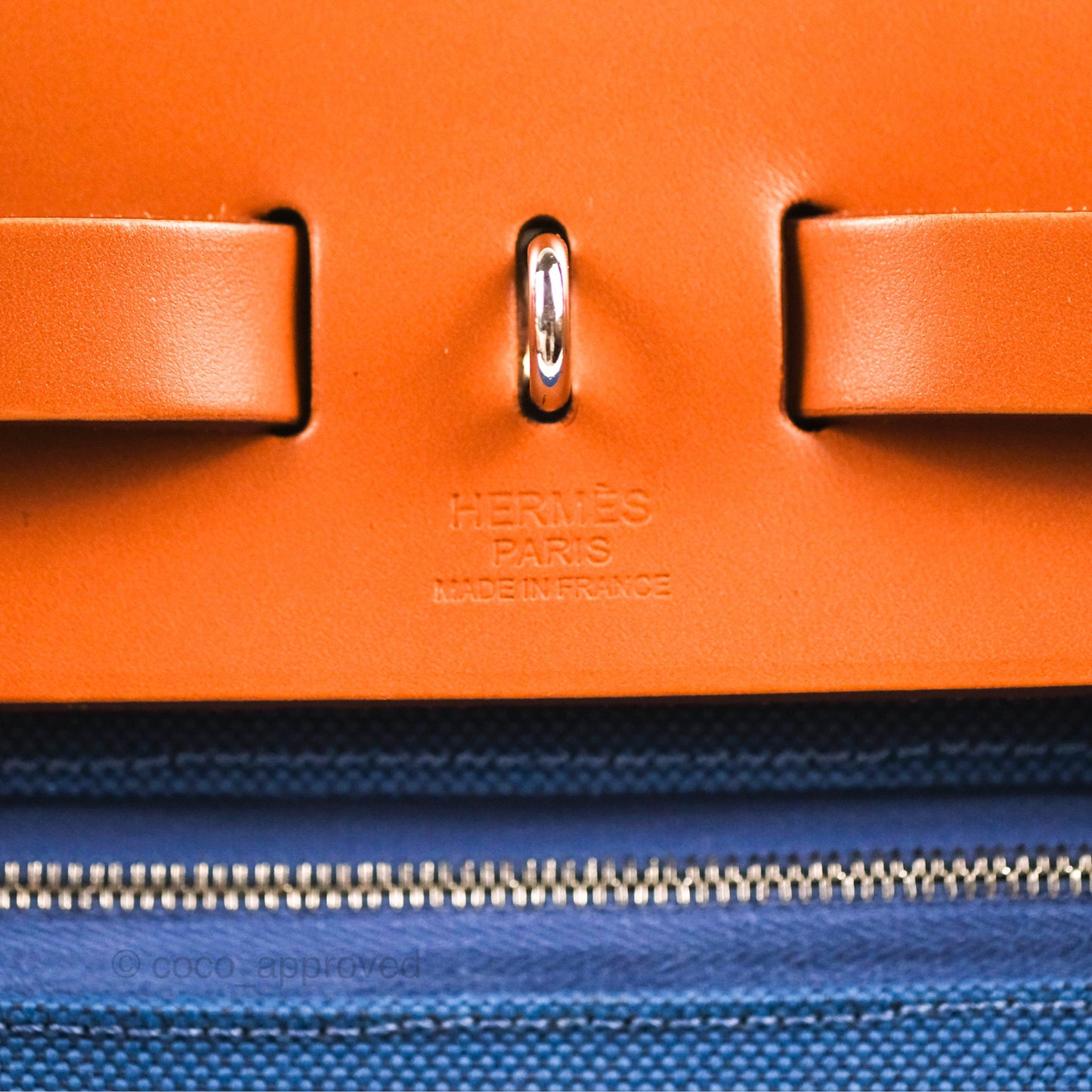 Hermès Herbag Zip 31 Blue/Natural Canvas Palladium Hardware