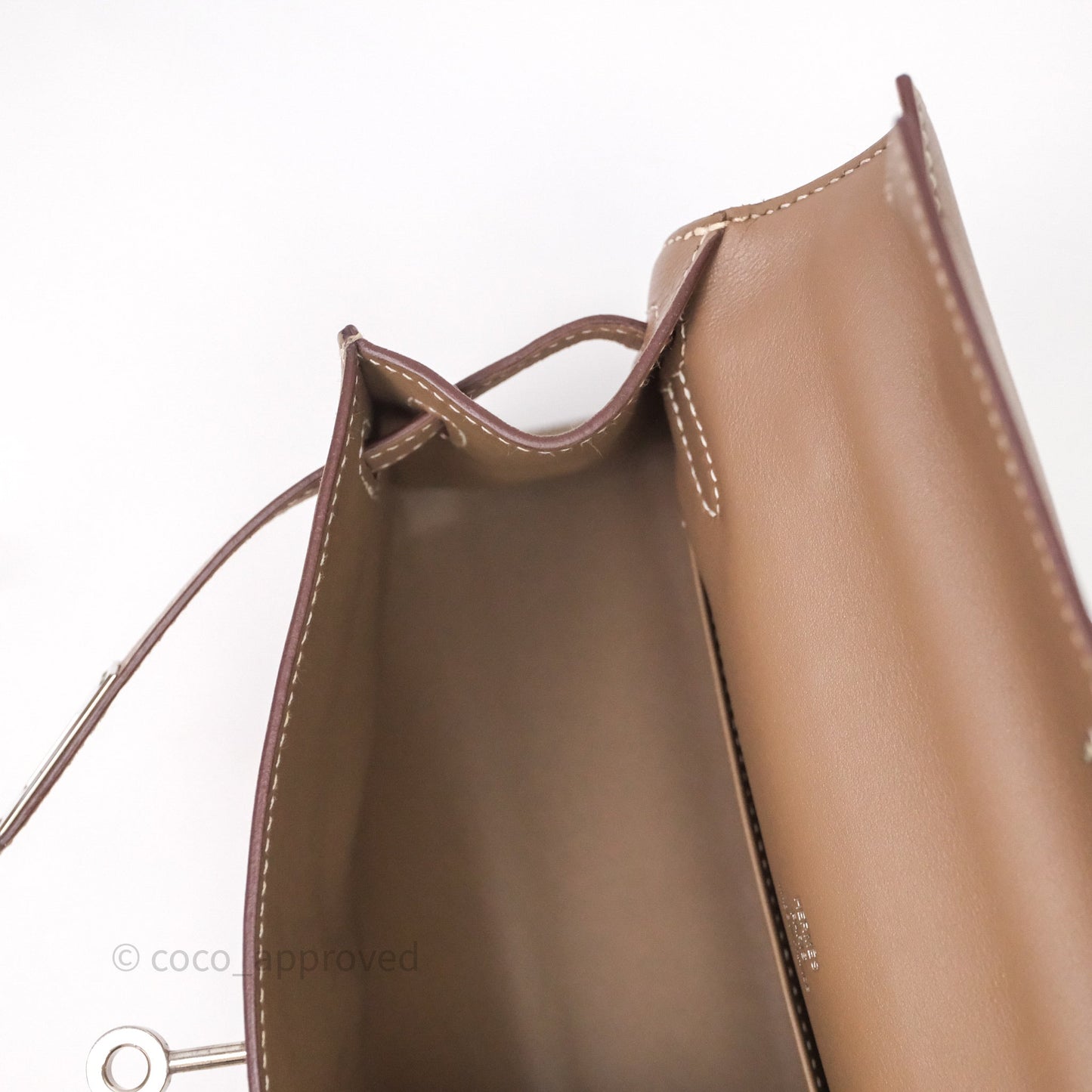 Hermès Kelly Pochette Clutch Etoupe 18 Swift Palladium Hardware