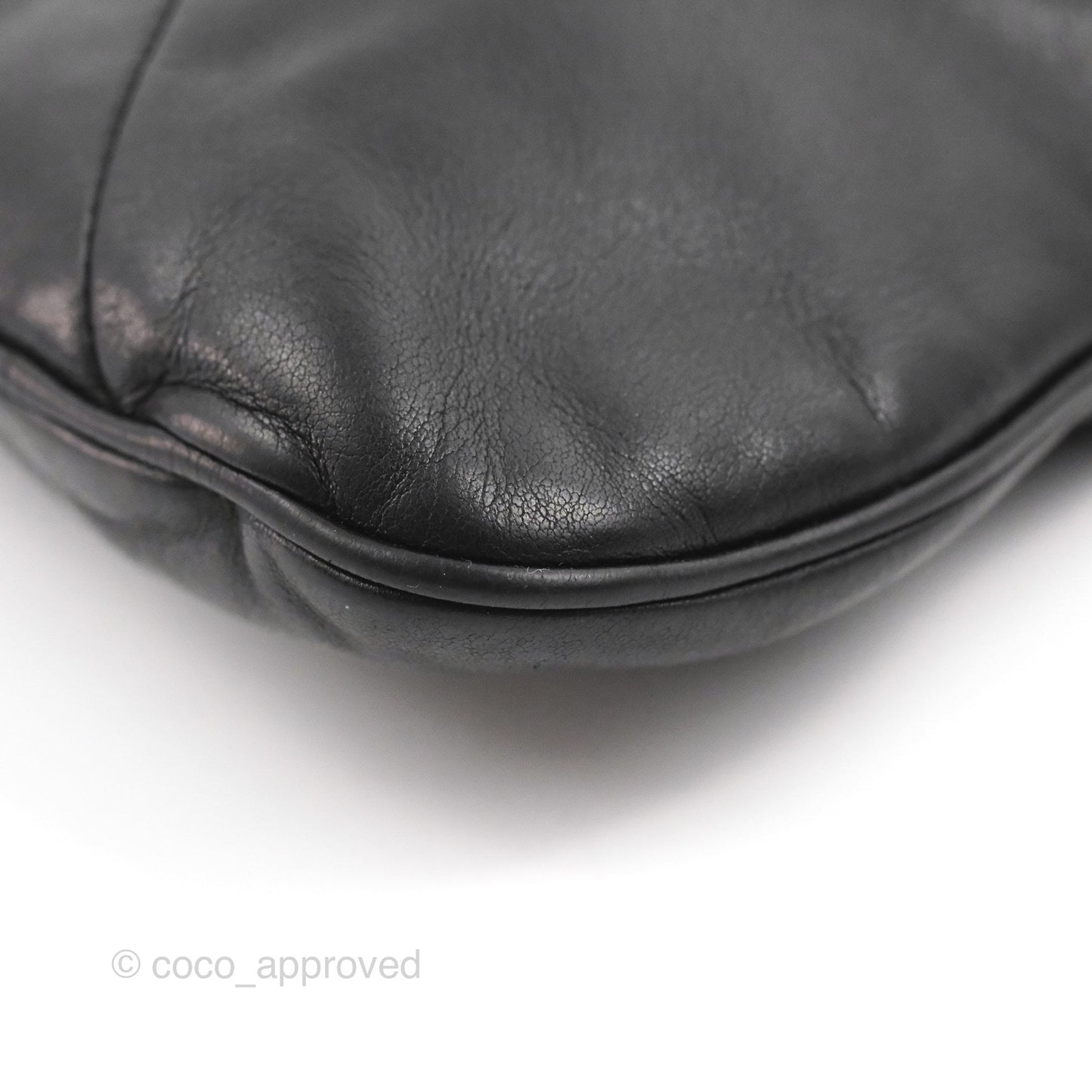 Chanel Vintage Coco Ball Fold Over Bag Black Leather Matte Gold Hardware