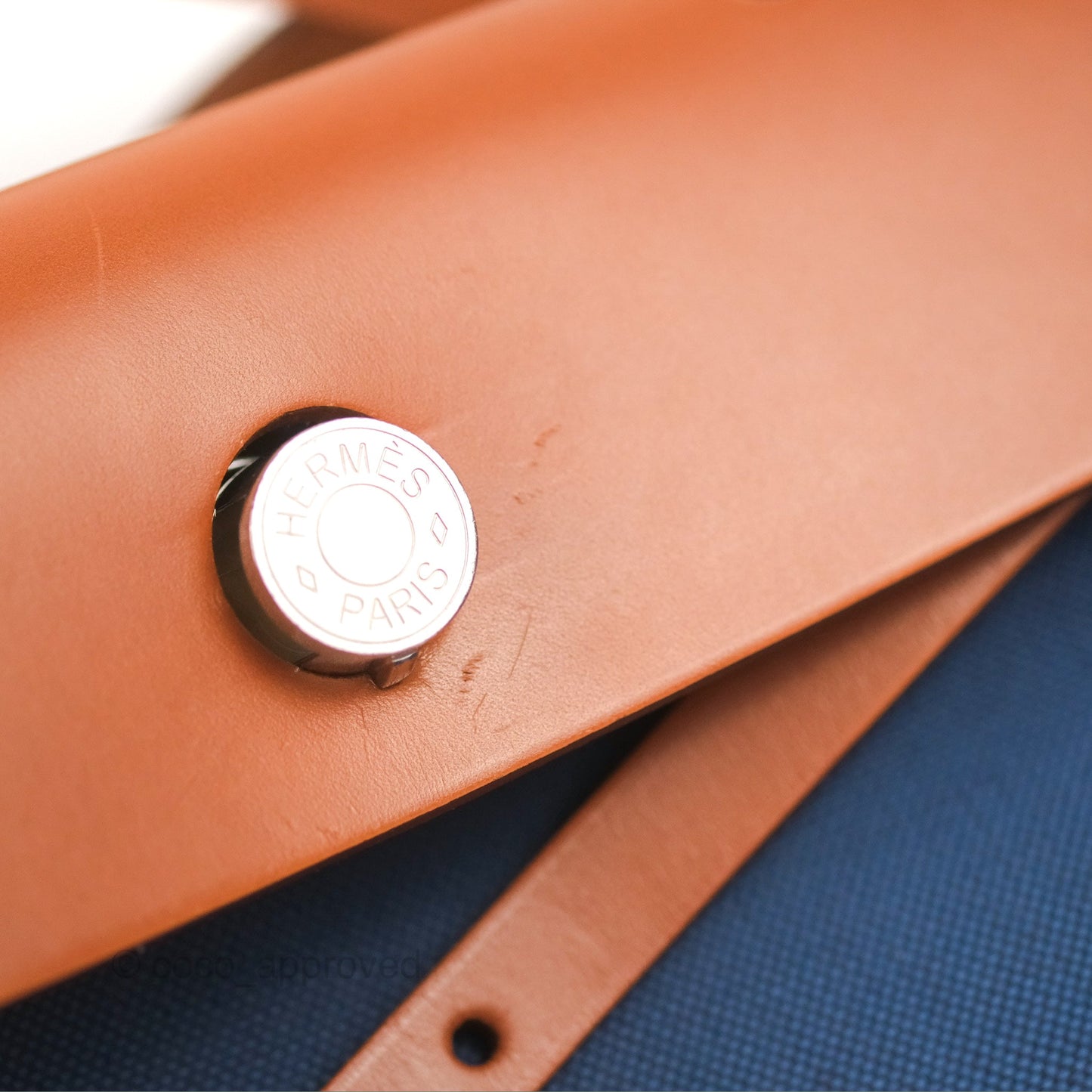 Hermès Herbag Zip 31 Blue/Natural Canvas Palladium Hardware
