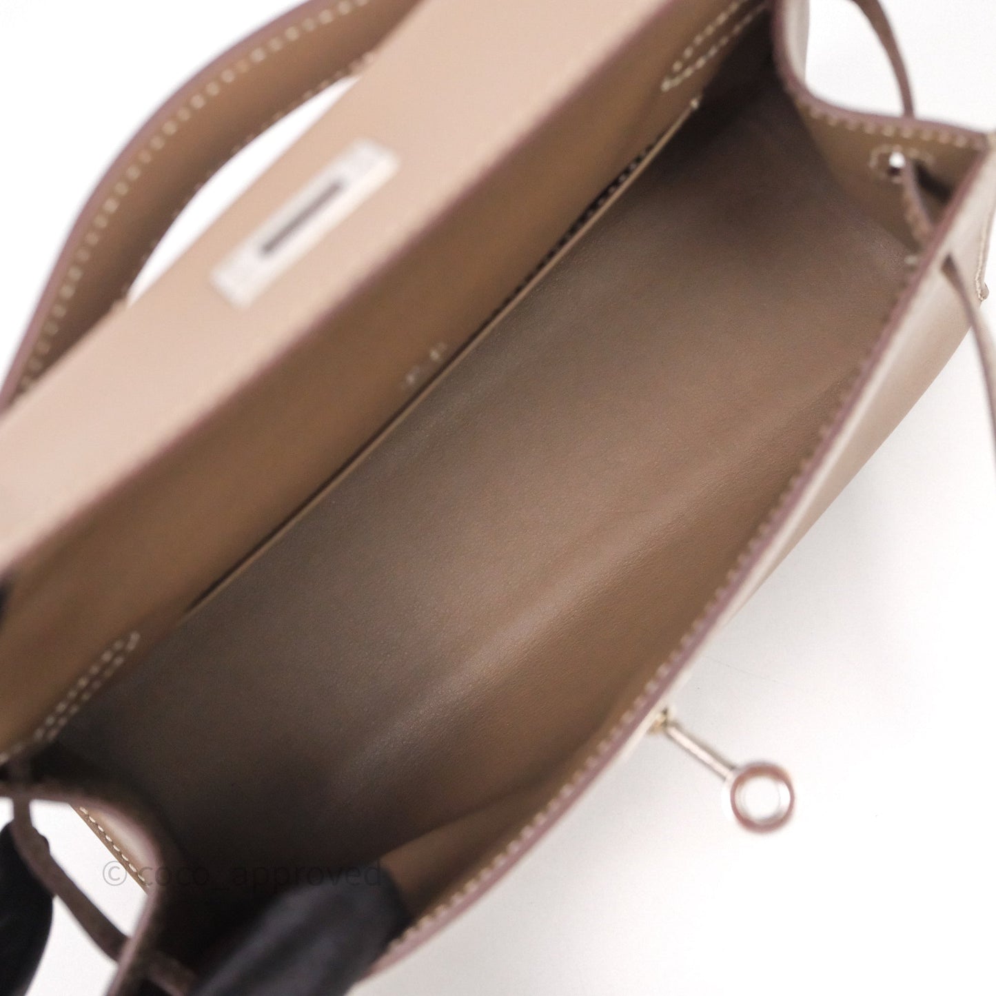 Hermès Kelly Pochette Clutch Etoupe 18 Swift Palladium Hardware