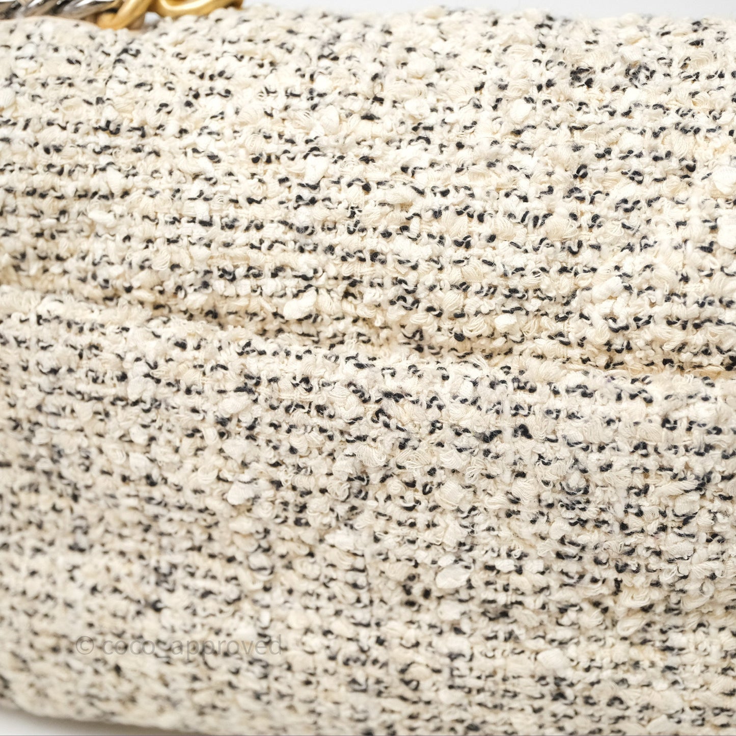 Chanel 19 Small Tweed Oreo Cream Mixed Hardware