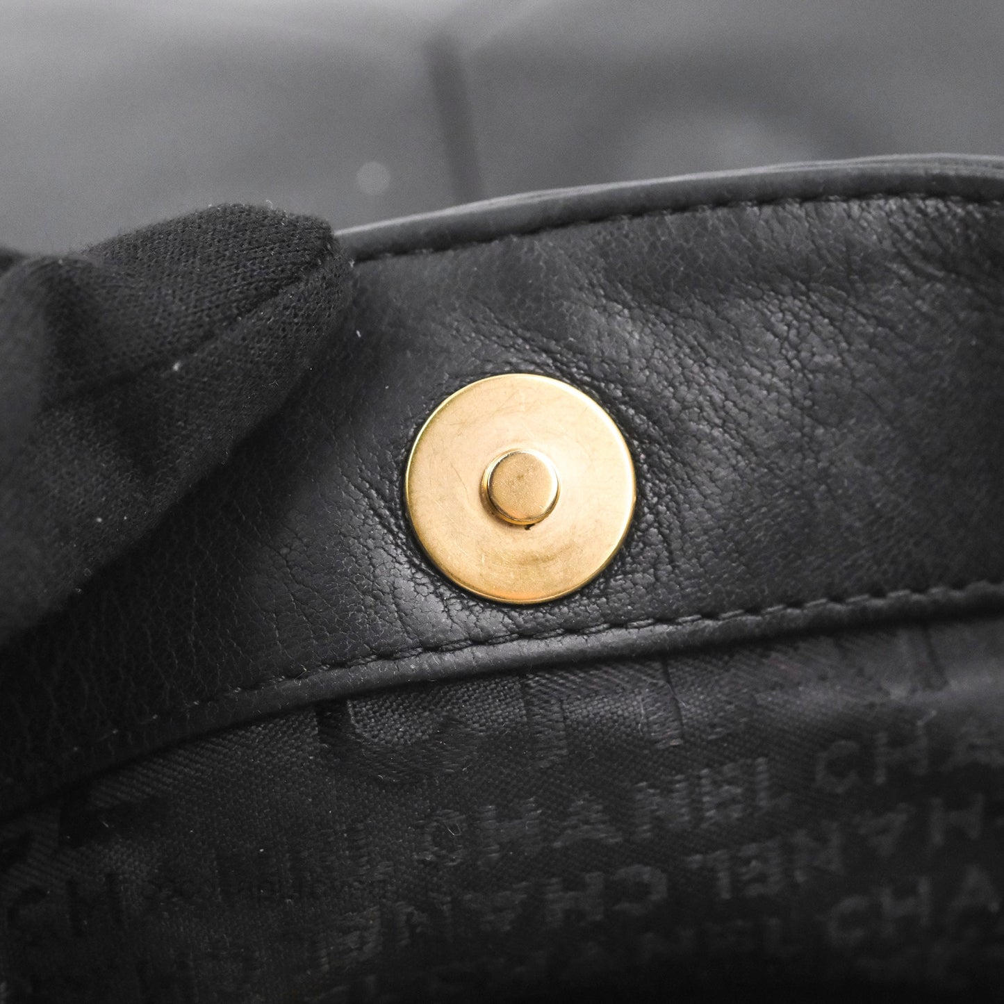 Chanel Vintage Coco Ball Fold Over Bag Black Leather Matte Gold Hardware