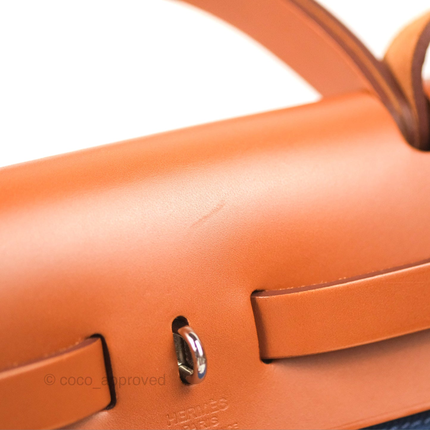 Hermès Herbag Zip 31 Blue/Natural Canvas Palladium Hardware
