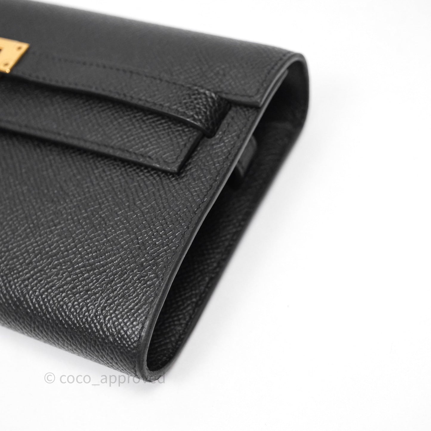 Hermès Kelly To Go Wallet Noir 89 Black Epsom Gold Hardware