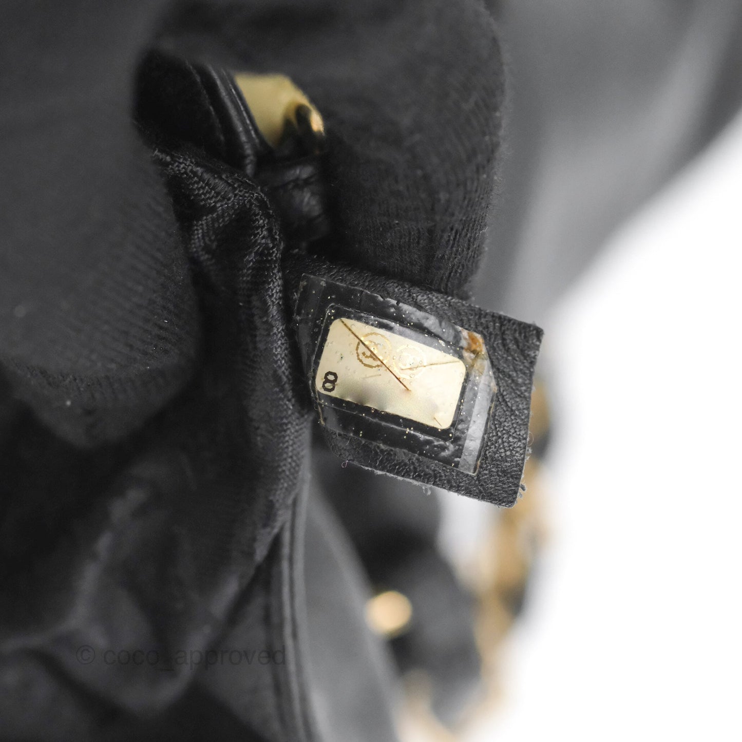 Chanel Vintage Coco Ball Fold Over Bag Black Leather Matte Gold Hardware