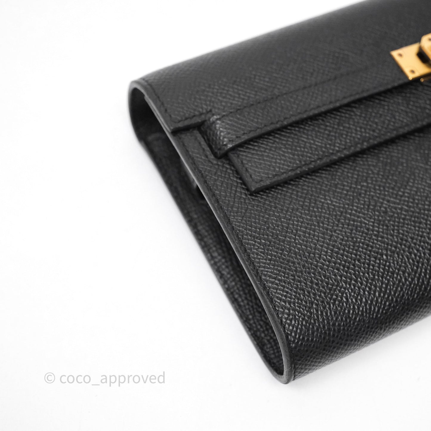 Hermès Kelly To Go Wallet Noir 89 Black Epsom Gold Hardware