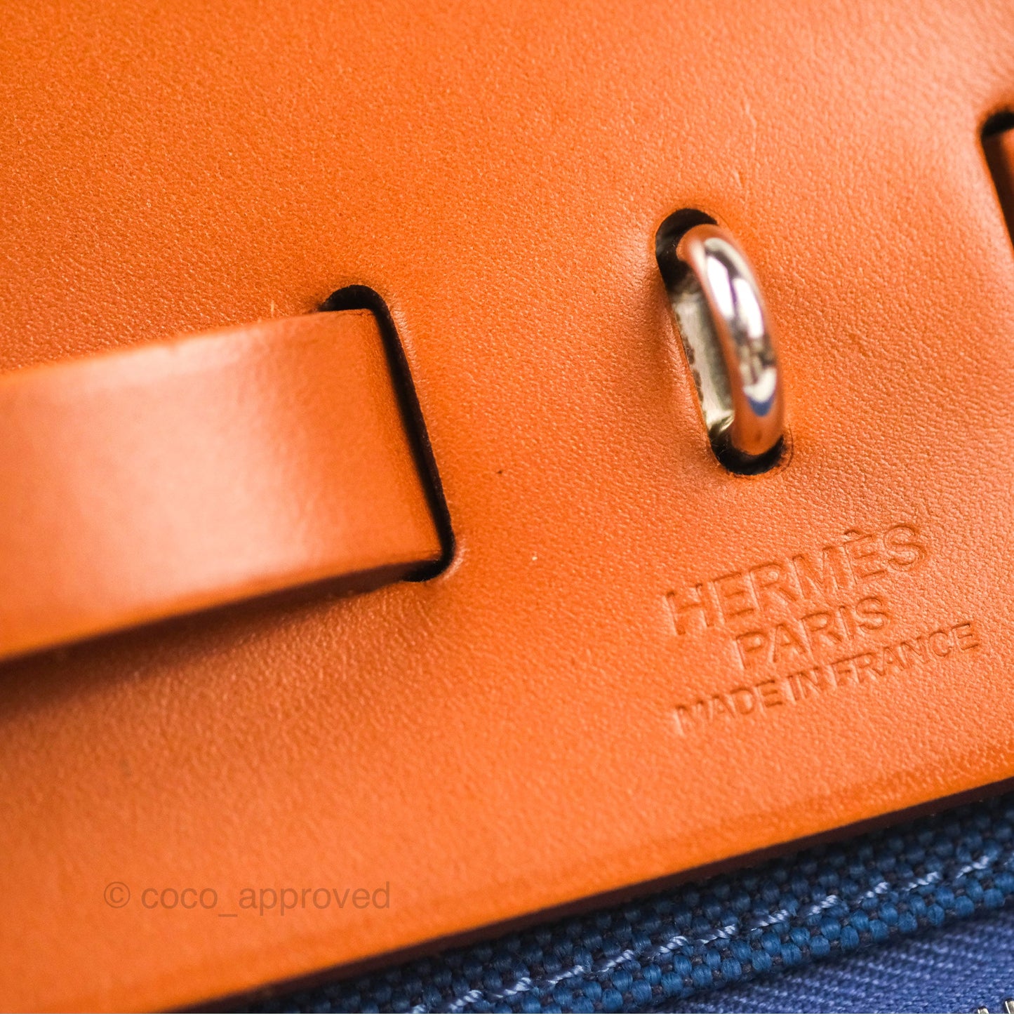 Hermès Herbag Zip 31 Blue/Natural Canvas Palladium Hardware