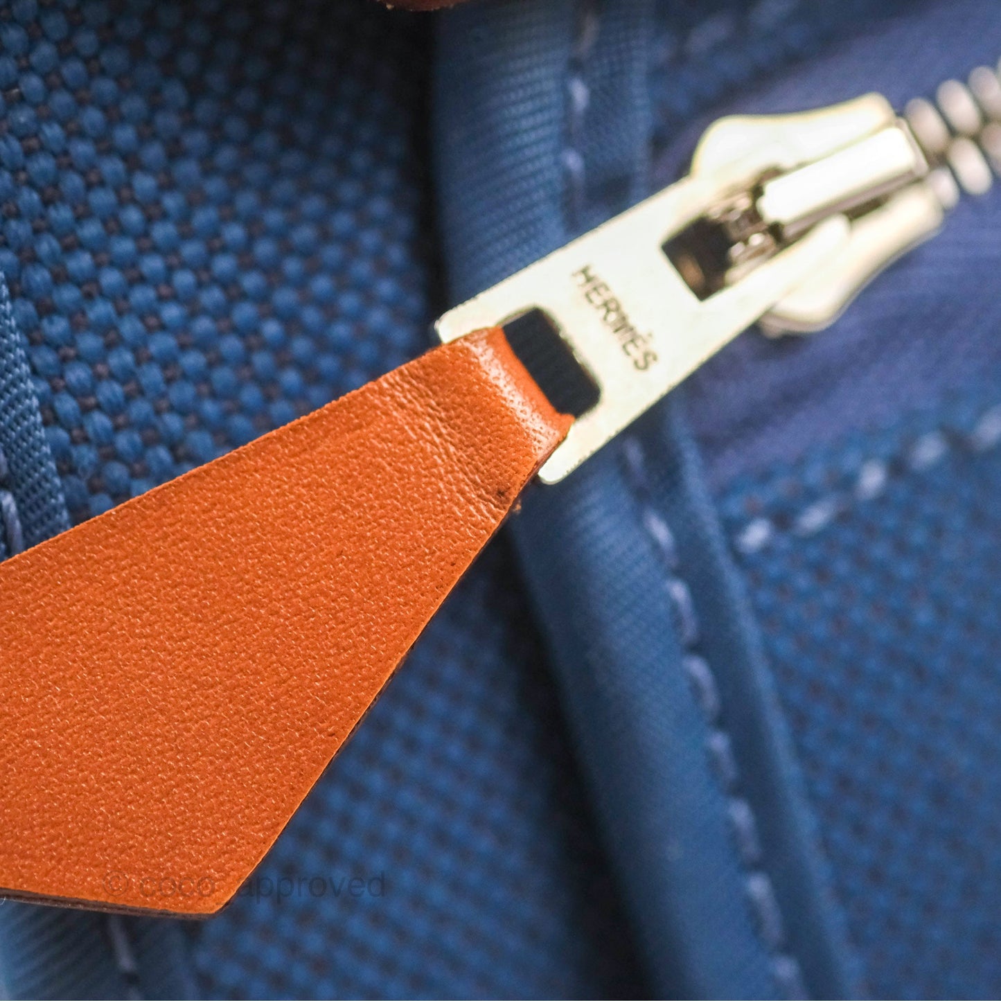 Hermès Herbag Zip 31 Blue/Natural Canvas Palladium Hardware
