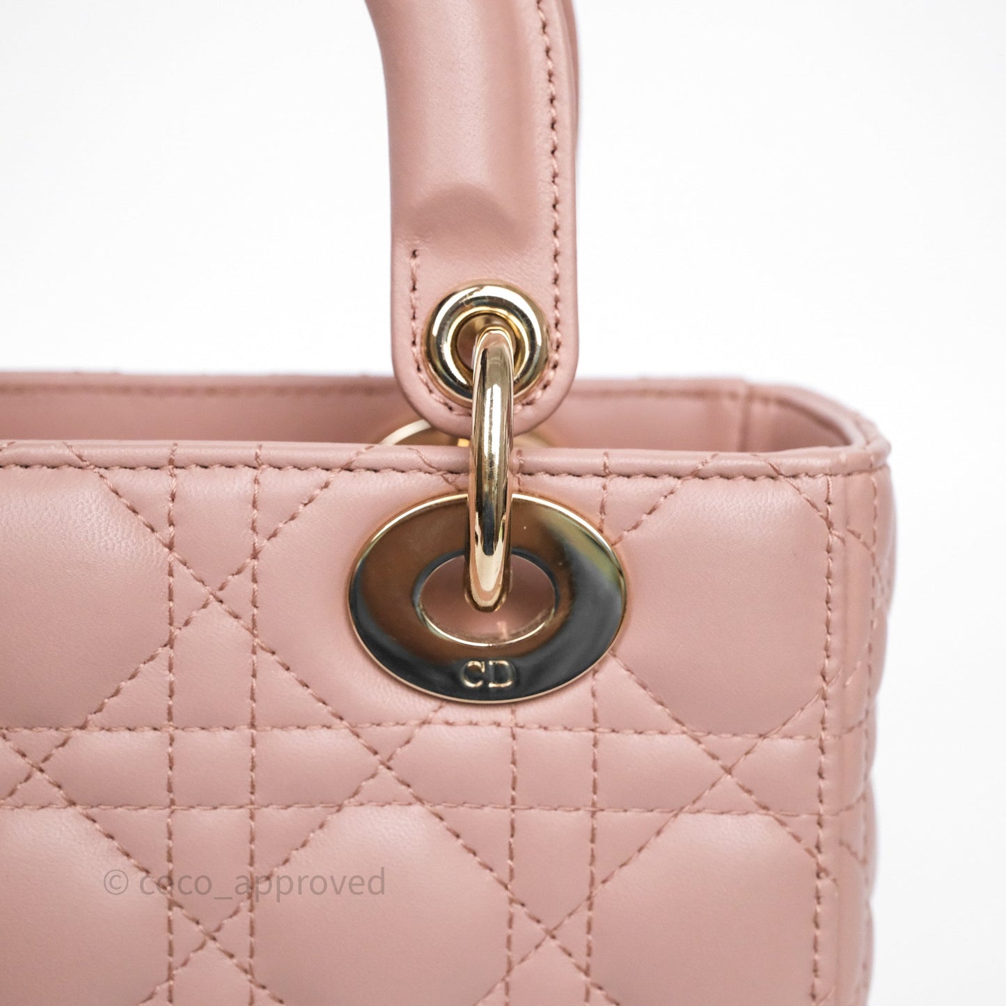 Christian Dior Small Lady Dior My ABCDior Bag Blush Cannage Lambskin