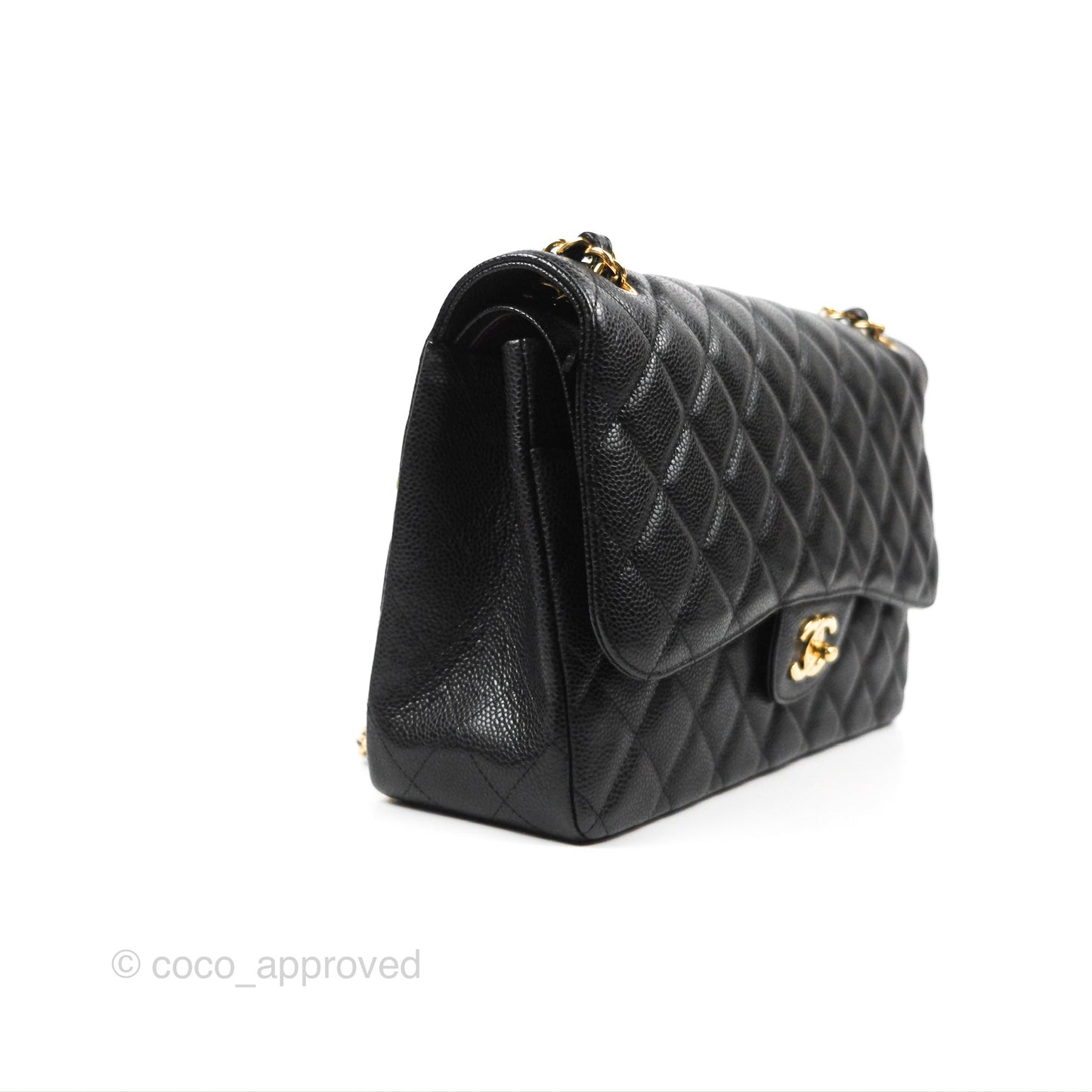 Chanel Jumbo Double Flap Black Caviar Gold Hardware⁣⁣