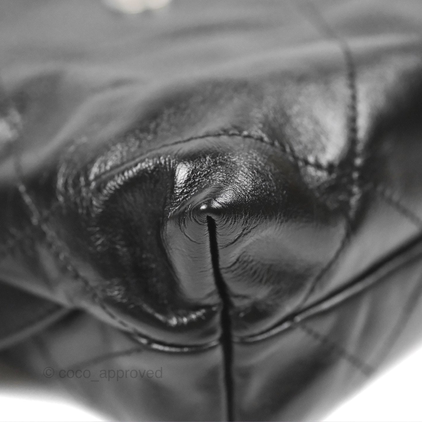 Chanel 22 Small Shiny Calfskin Quilted Backpack Black