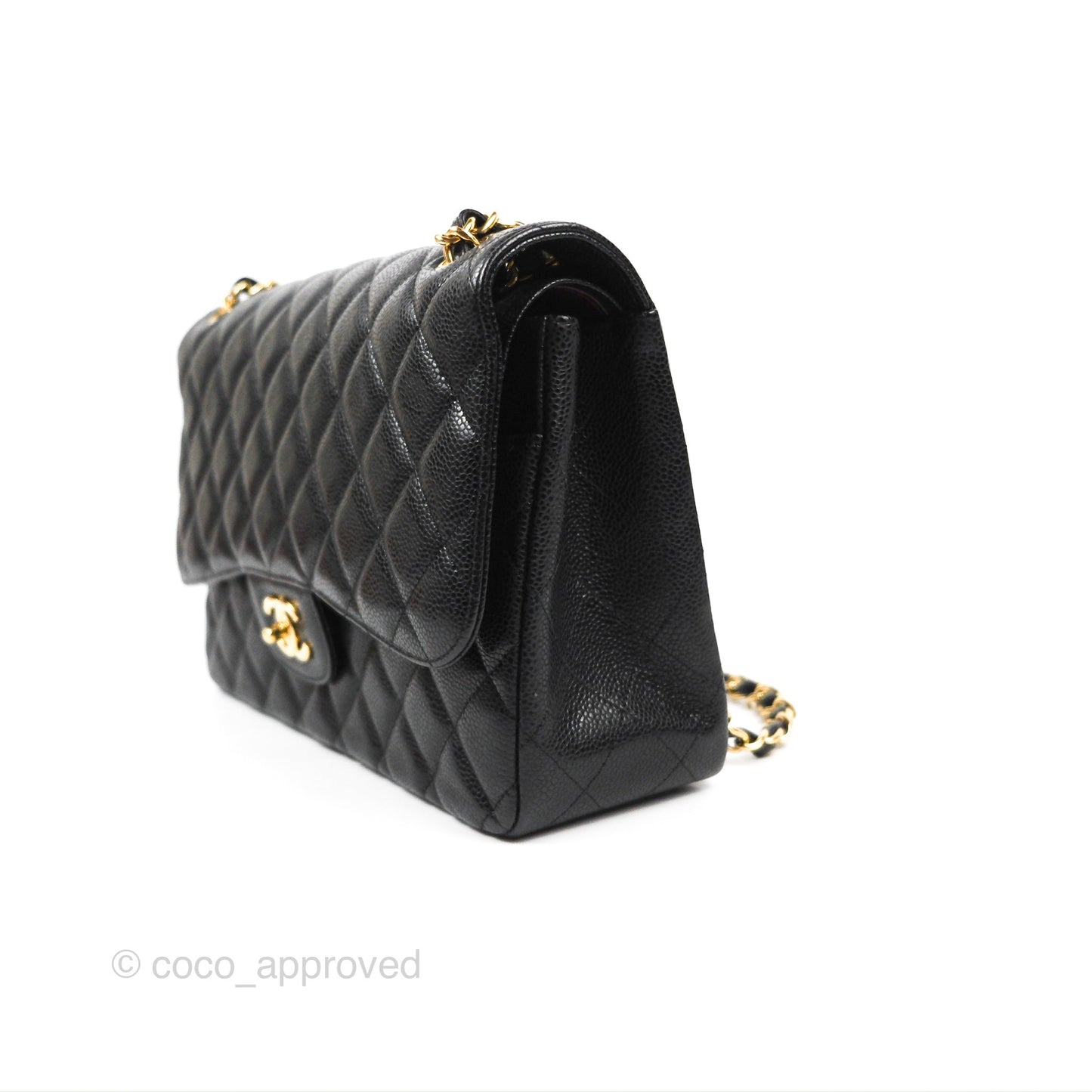 Chanel Jumbo Double Flap Black Caviar Gold Hardware⁣⁣