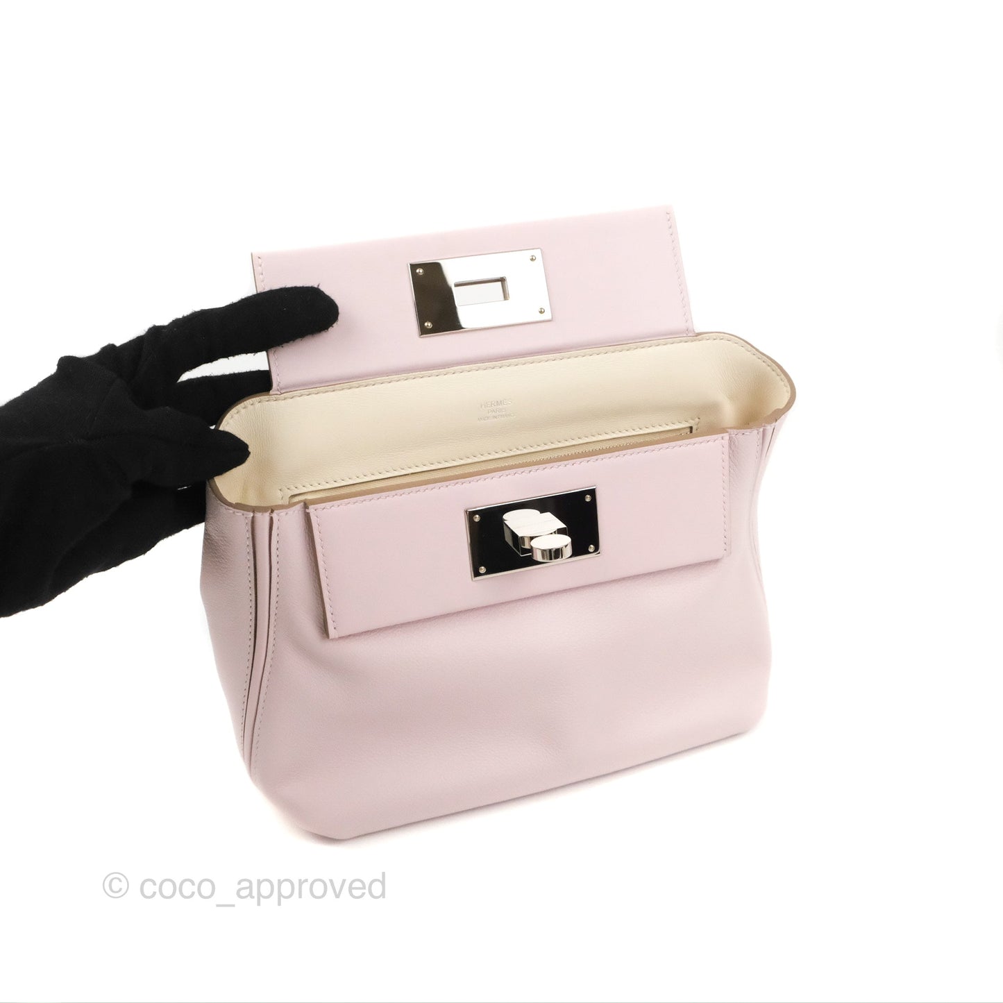 Hermès 24/24 21 Mini Mauve Pale Evercolor Palladium Hardware