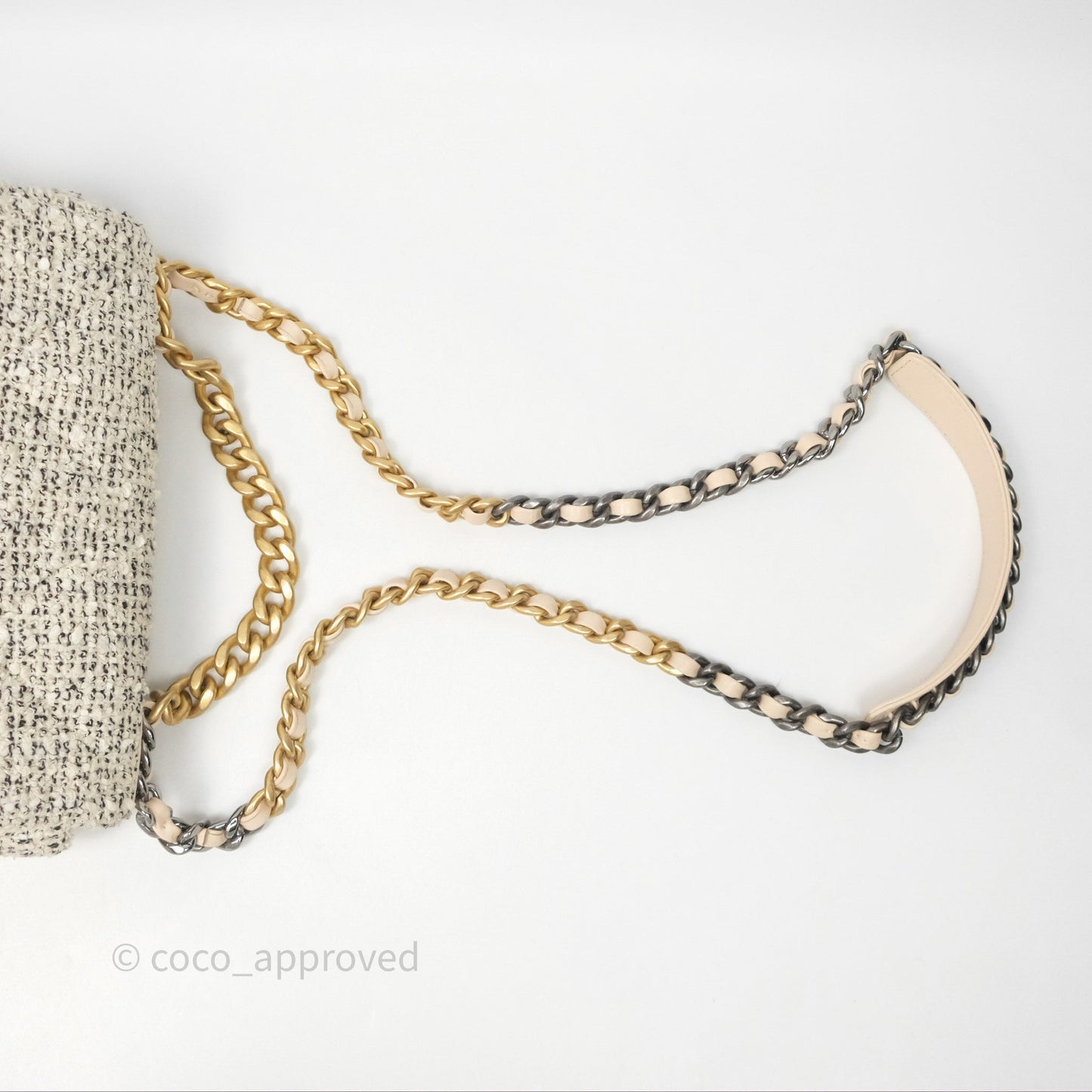 Chanel 19 Small Tweed Oreo Cream Mixed Hardware