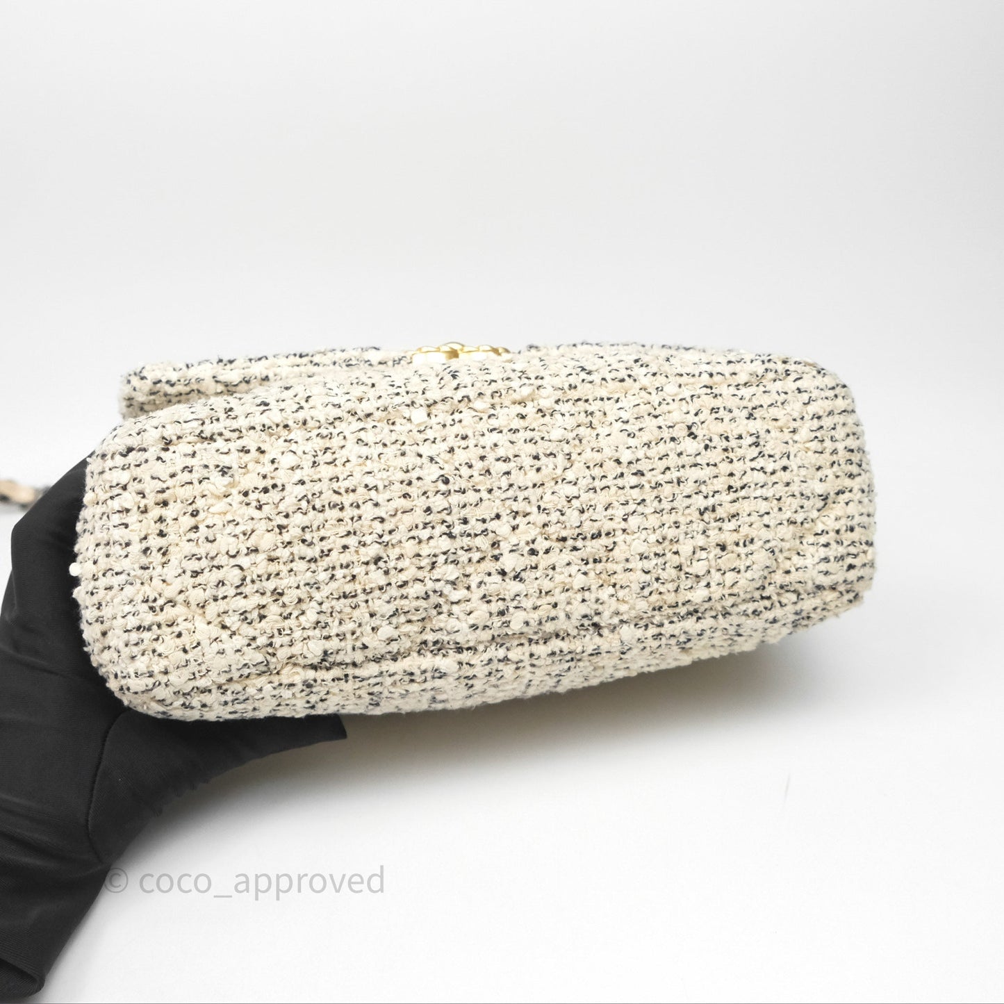 Chanel 19 Small Tweed Oreo Cream Mixed Hardware