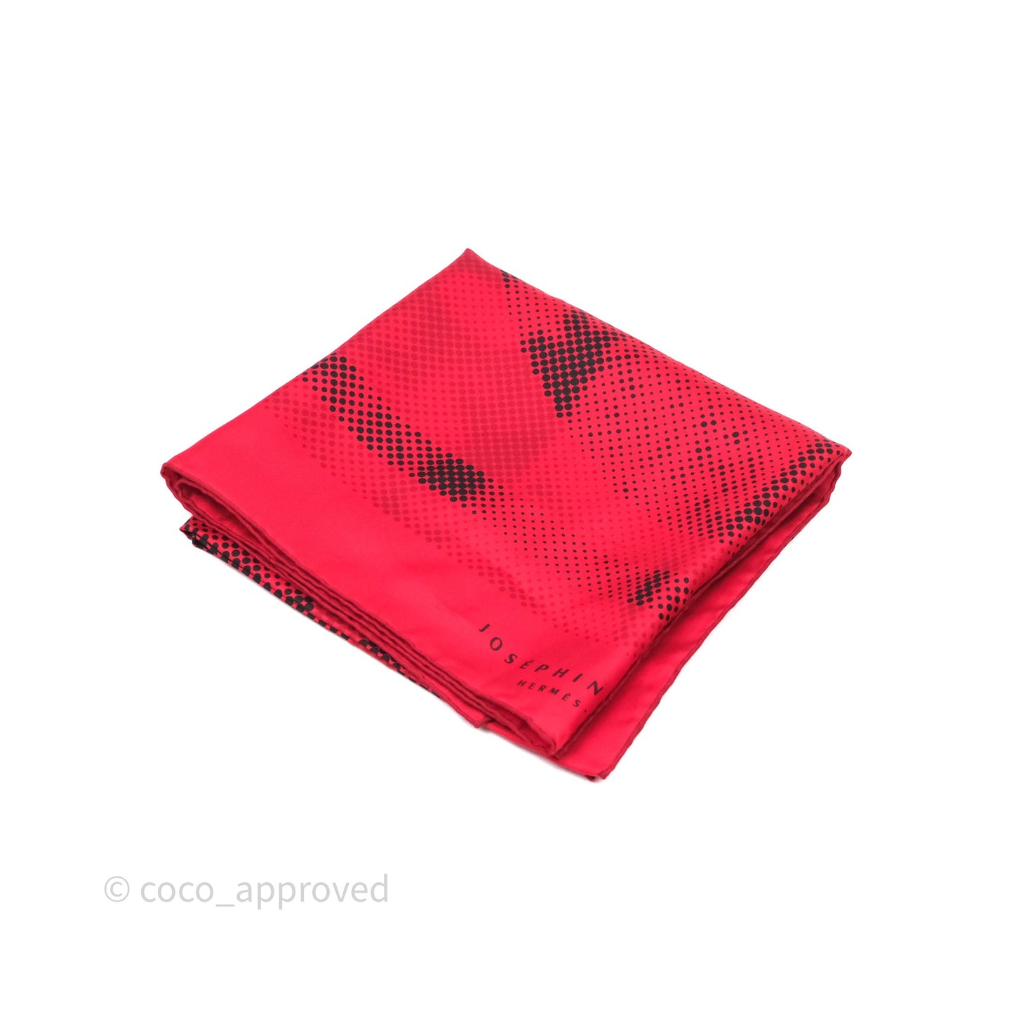 Hermès Red Dot Silk Pocket Square Scarf