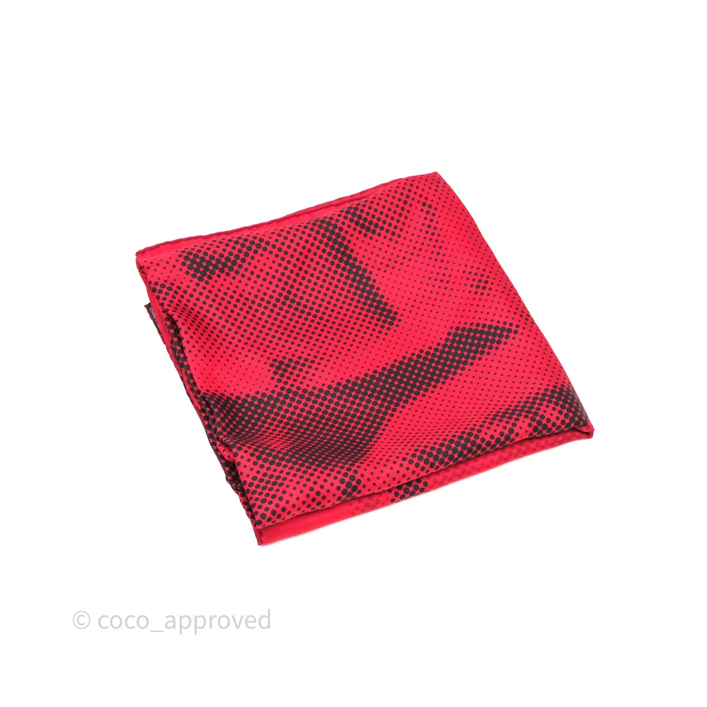 Hermès Red Dot Silk Pocket Square Scarf