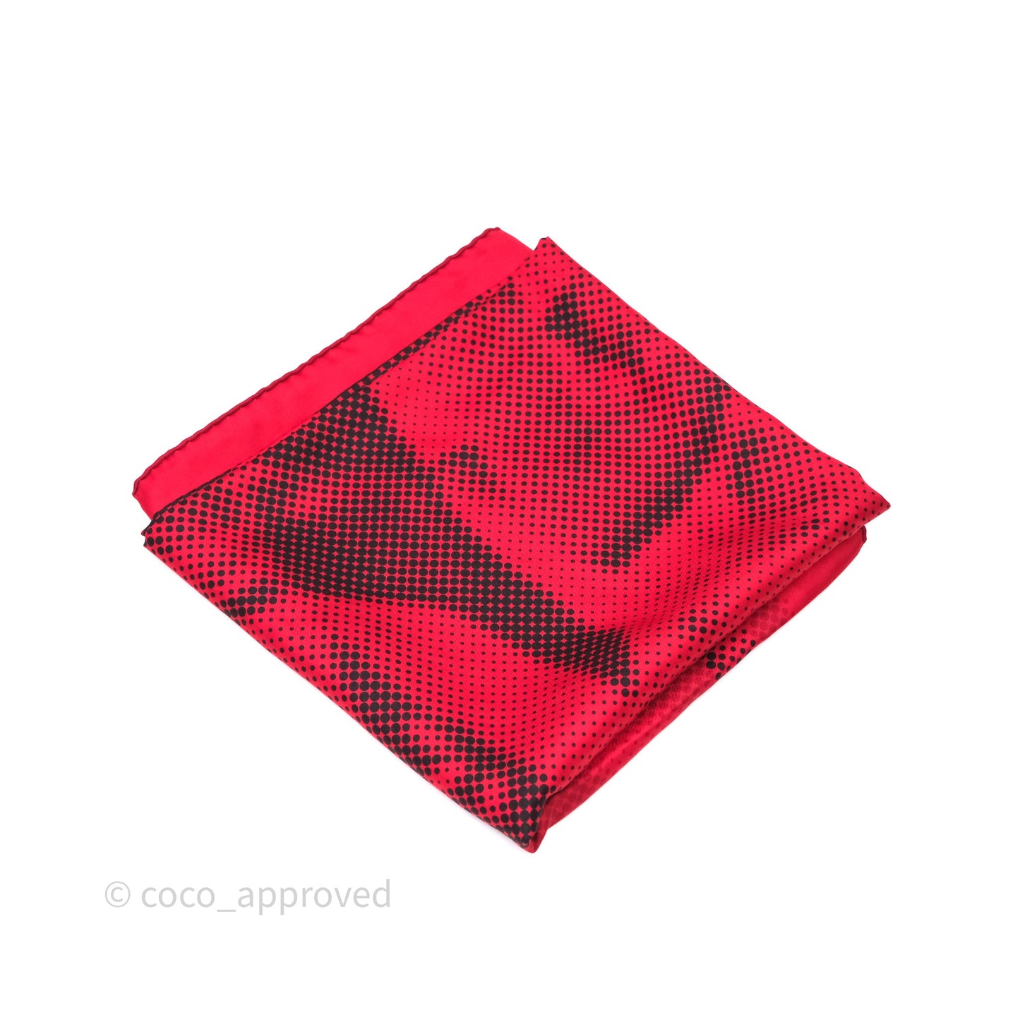 Hermès Red Dot Silk Pocket Square Scarf