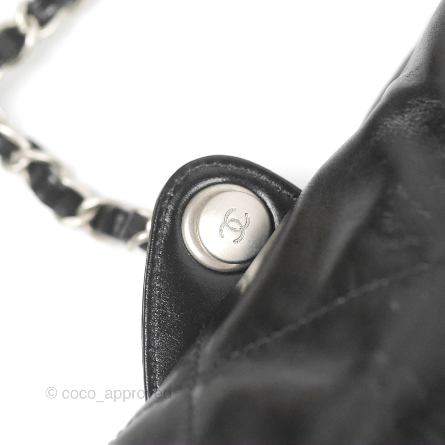 Chanel 22 Small Shiny Calfskin Quilted Backpack Black