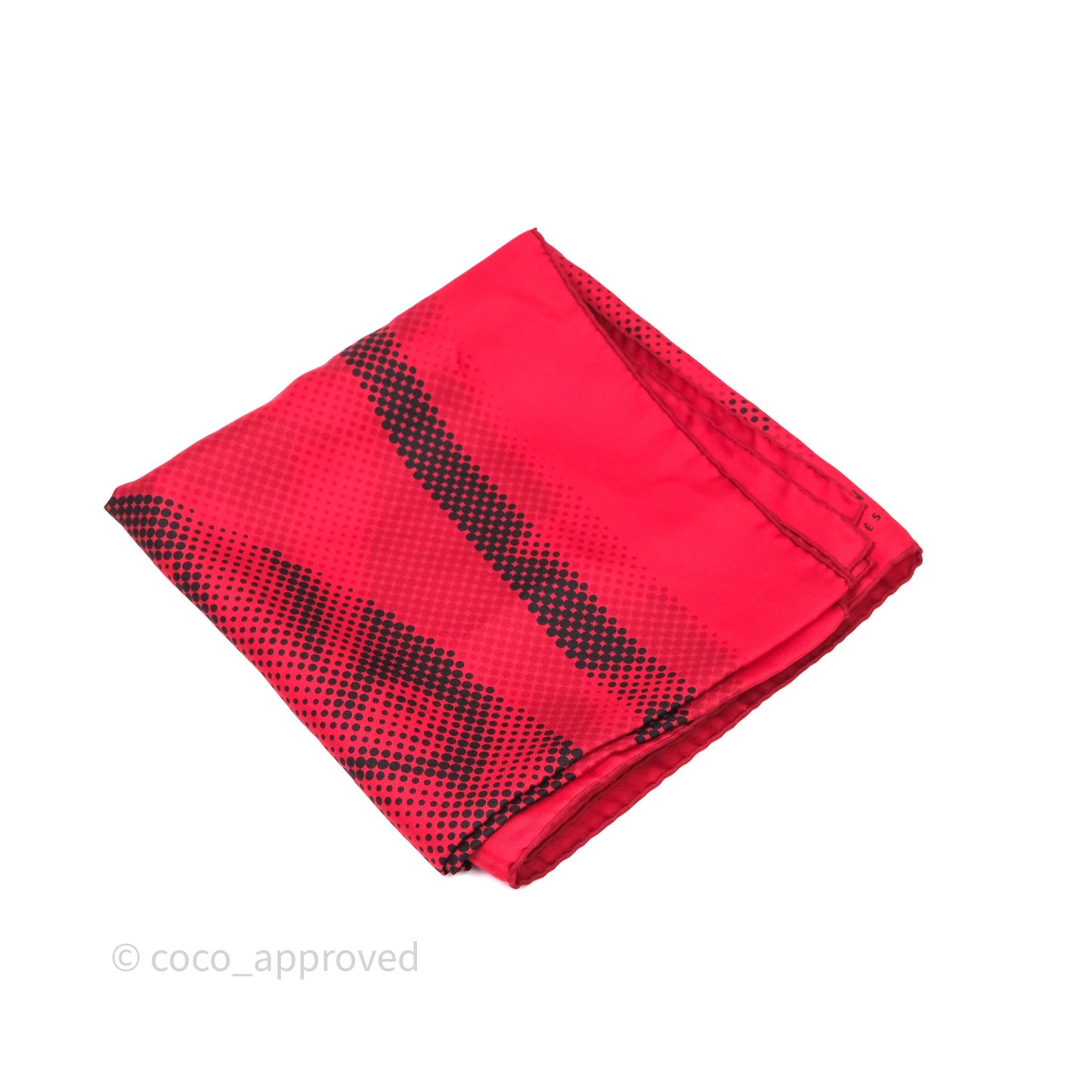 Hermès Red Dot Silk Pocket Square Scarf