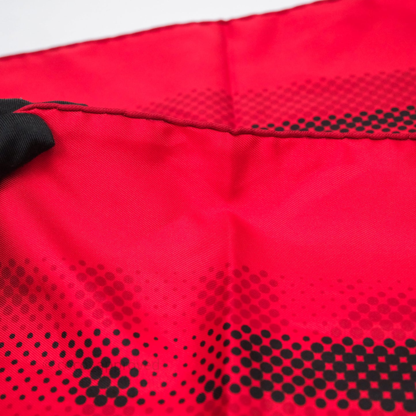 Hermès Red Dot Silk Pocket Square Scarf