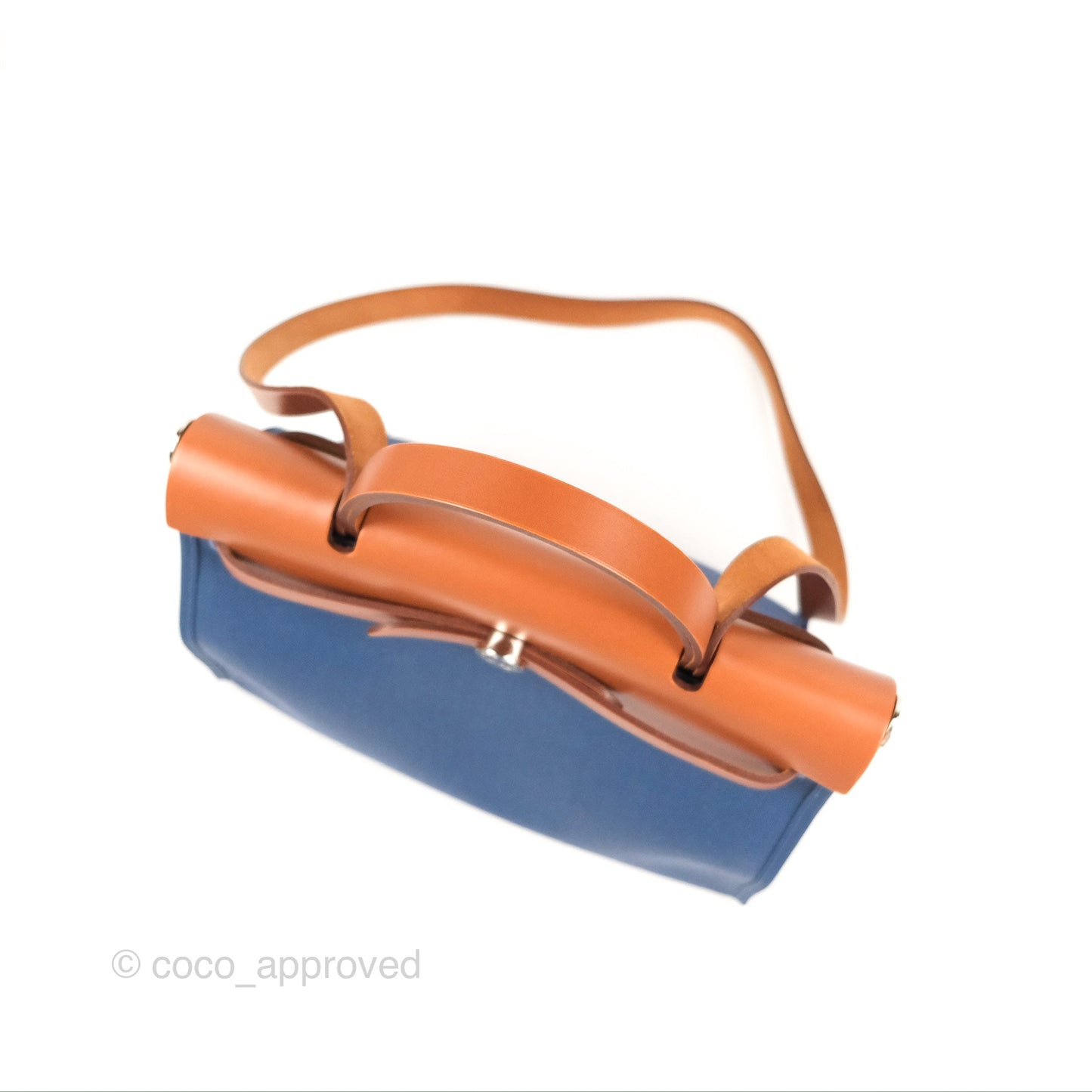 Hermès Herbag Zip 31 Blue/Natural Canvas Palladium Hardware