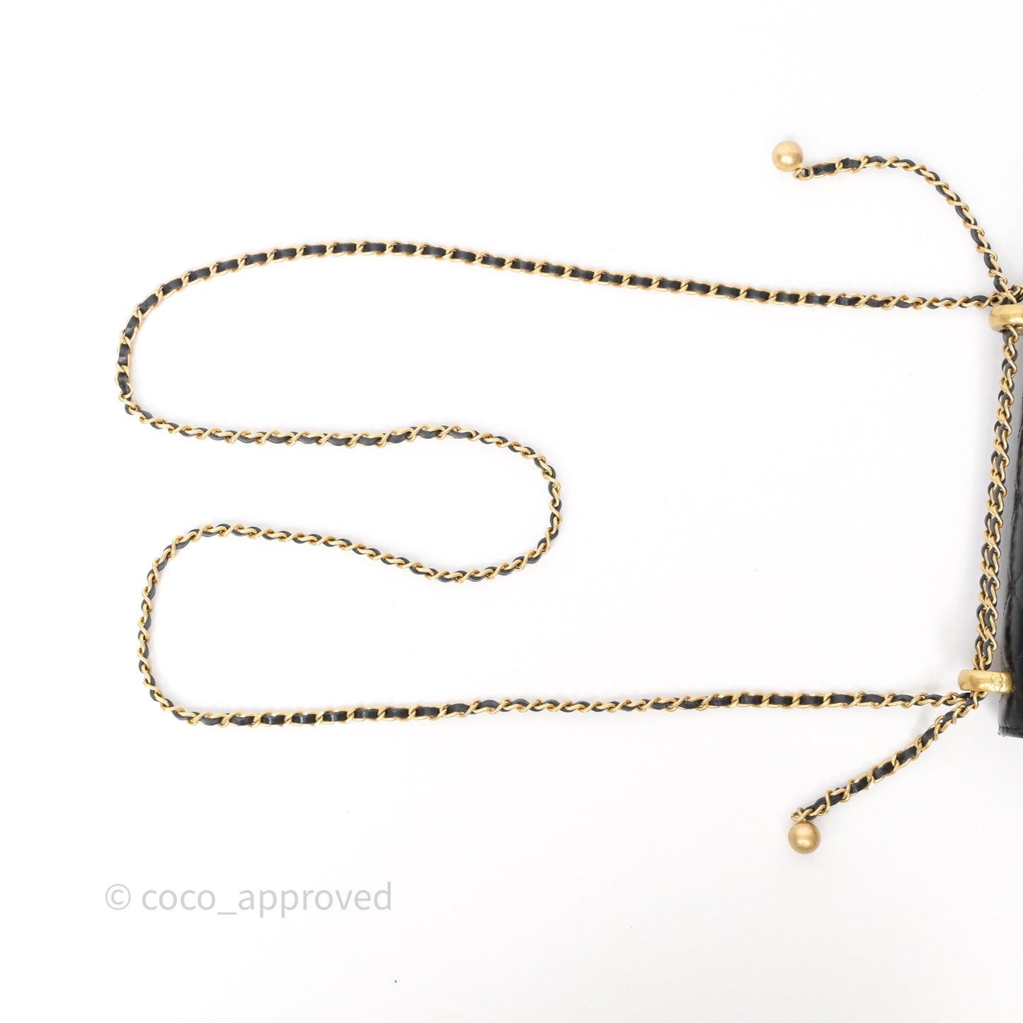 Chanel Quilted Perfect Fit Adjustable Phone Holder Black Calfskin Aged Gold Hardware