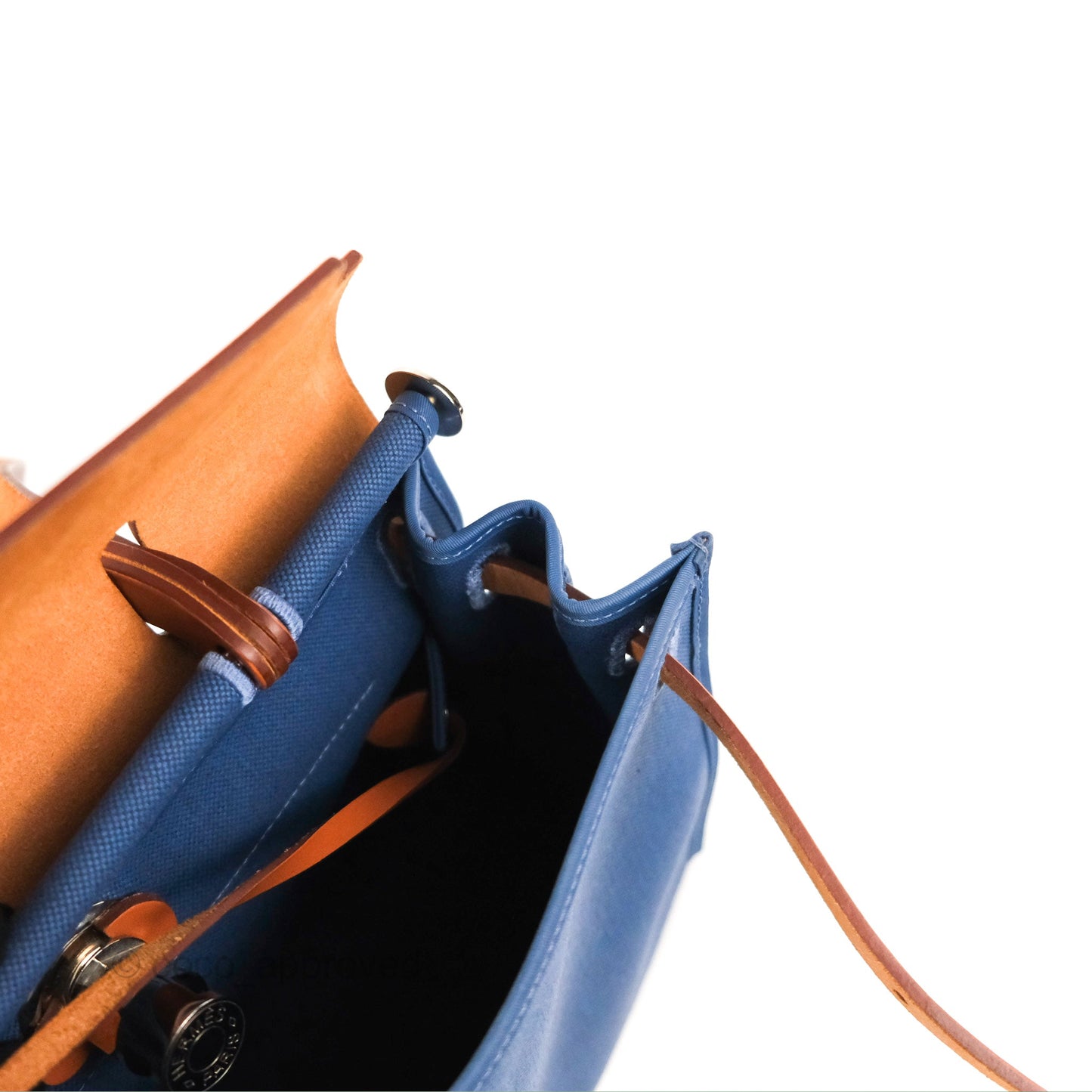 Hermès Herbag Zip 31 Blue/Natural Canvas Palladium Hardware