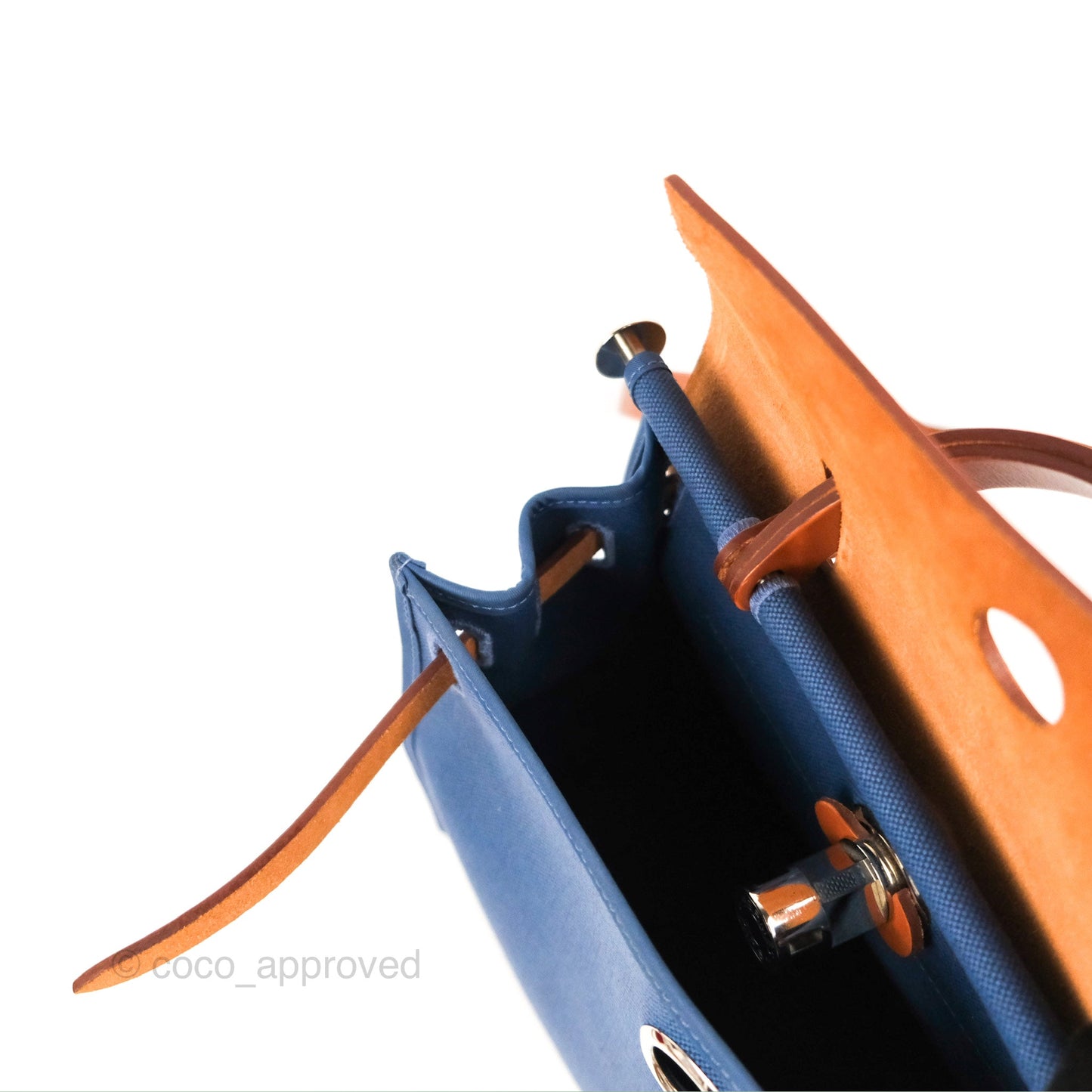 Hermès Herbag Zip 31 Blue/Natural Canvas Palladium Hardware