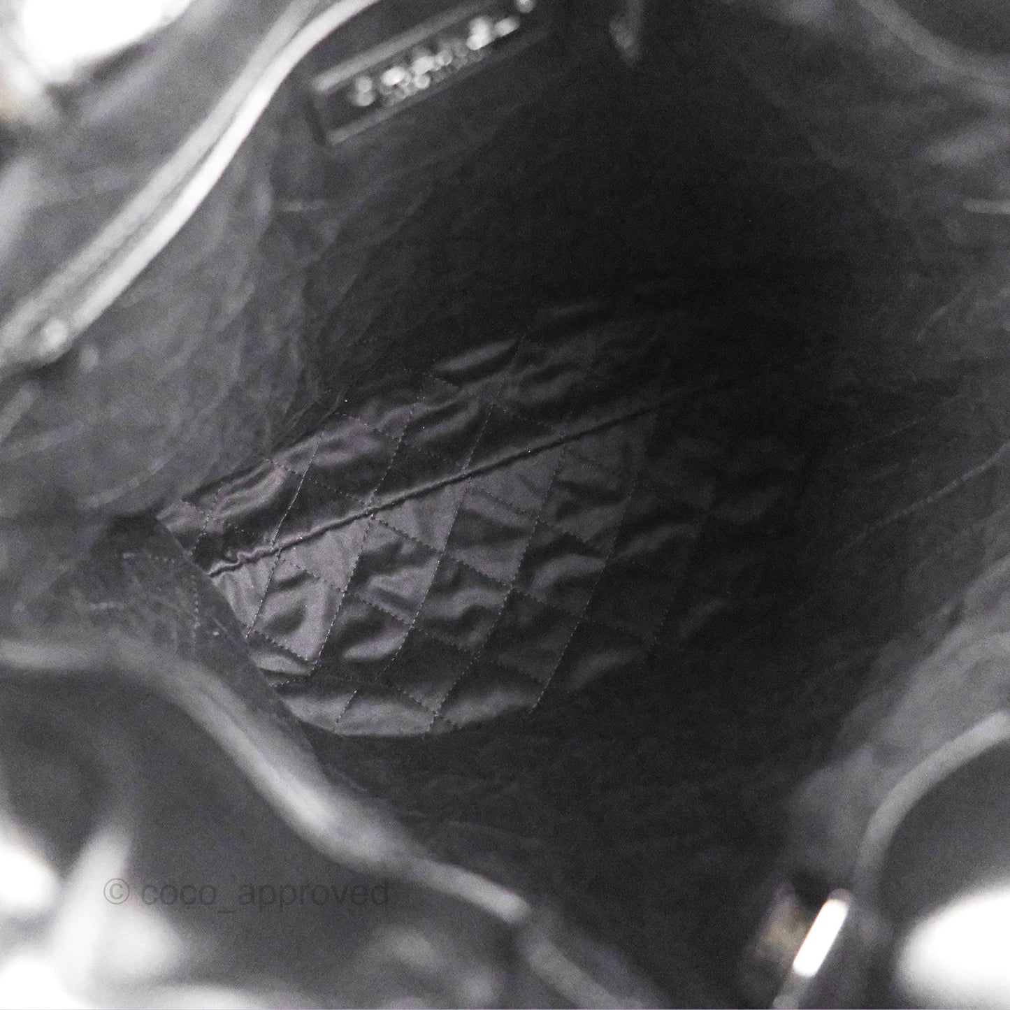 Chanel 22 Small Shiny Calfskin Quilted Backpack Black