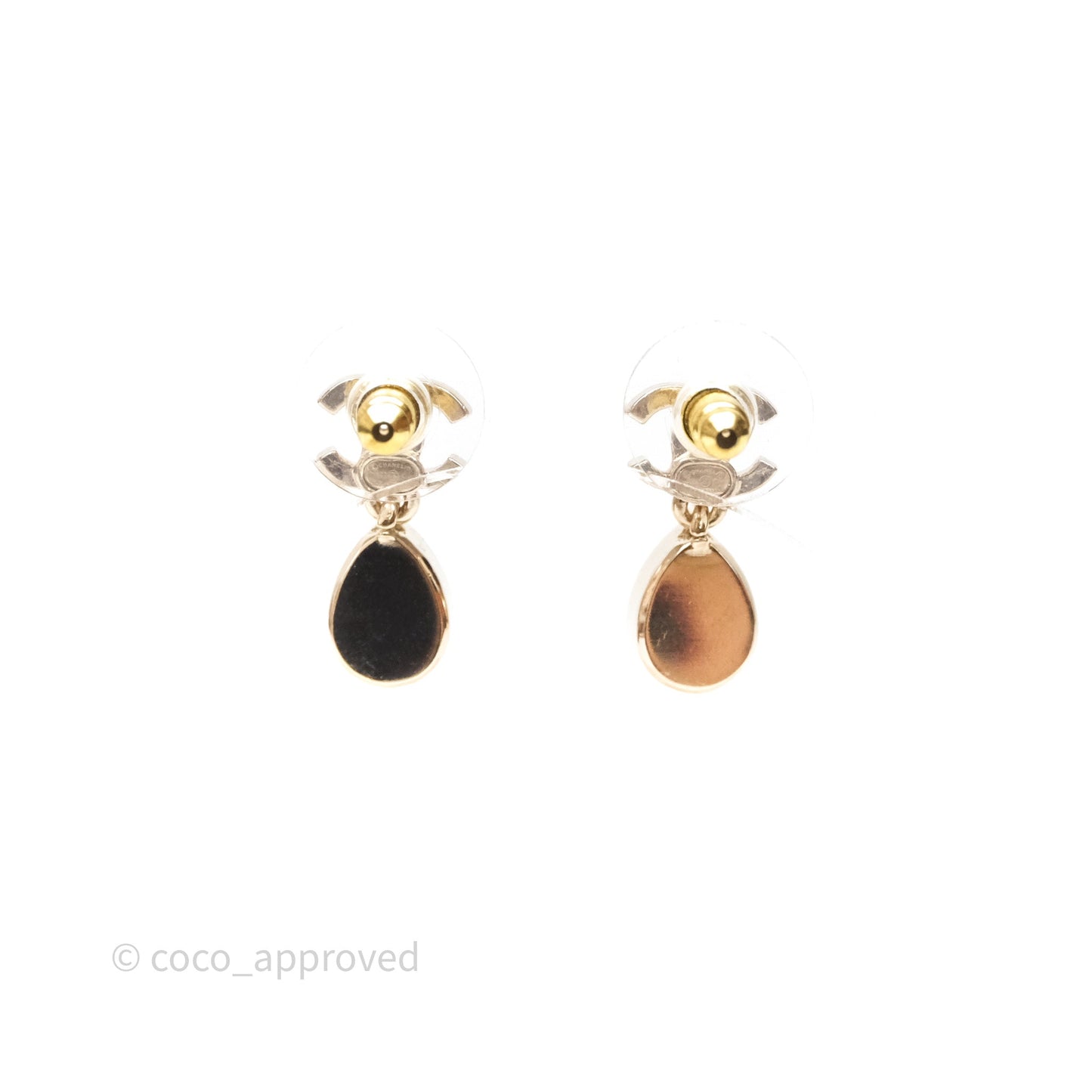 Chanel CC Drop Crystal Earrings Gold Hardware 22C