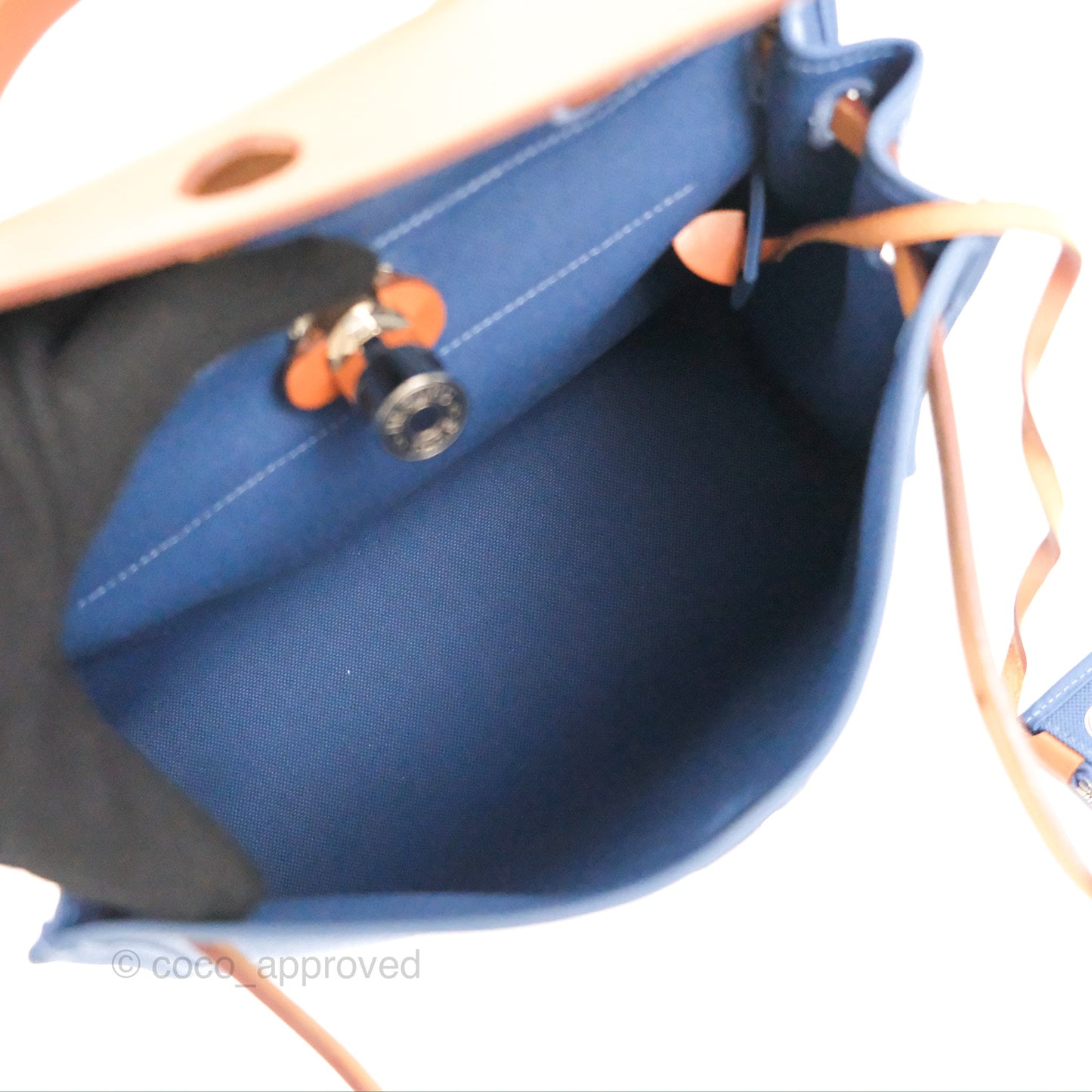 Hermès Herbag Zip 31 Blue/Natural Canvas Palladium Hardware