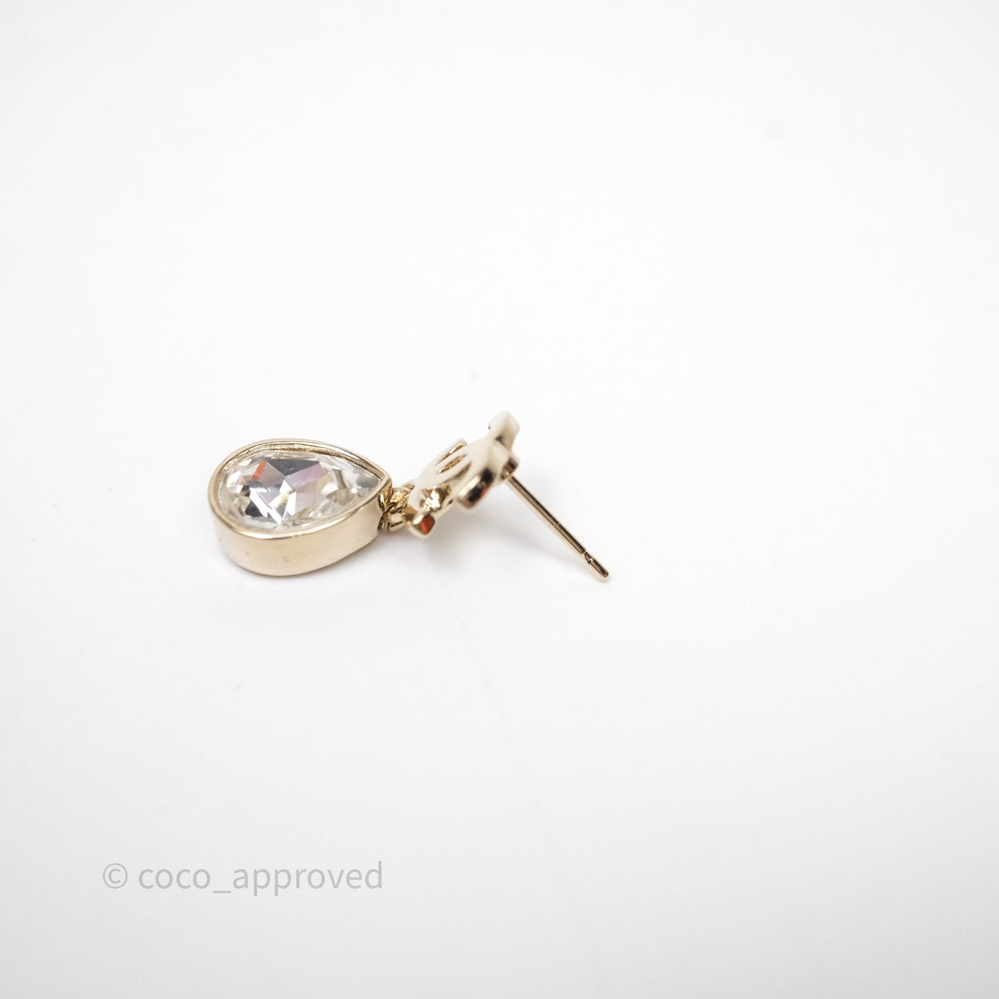 Chanel CC Drop Crystal Earrings Gold Hardware 22C