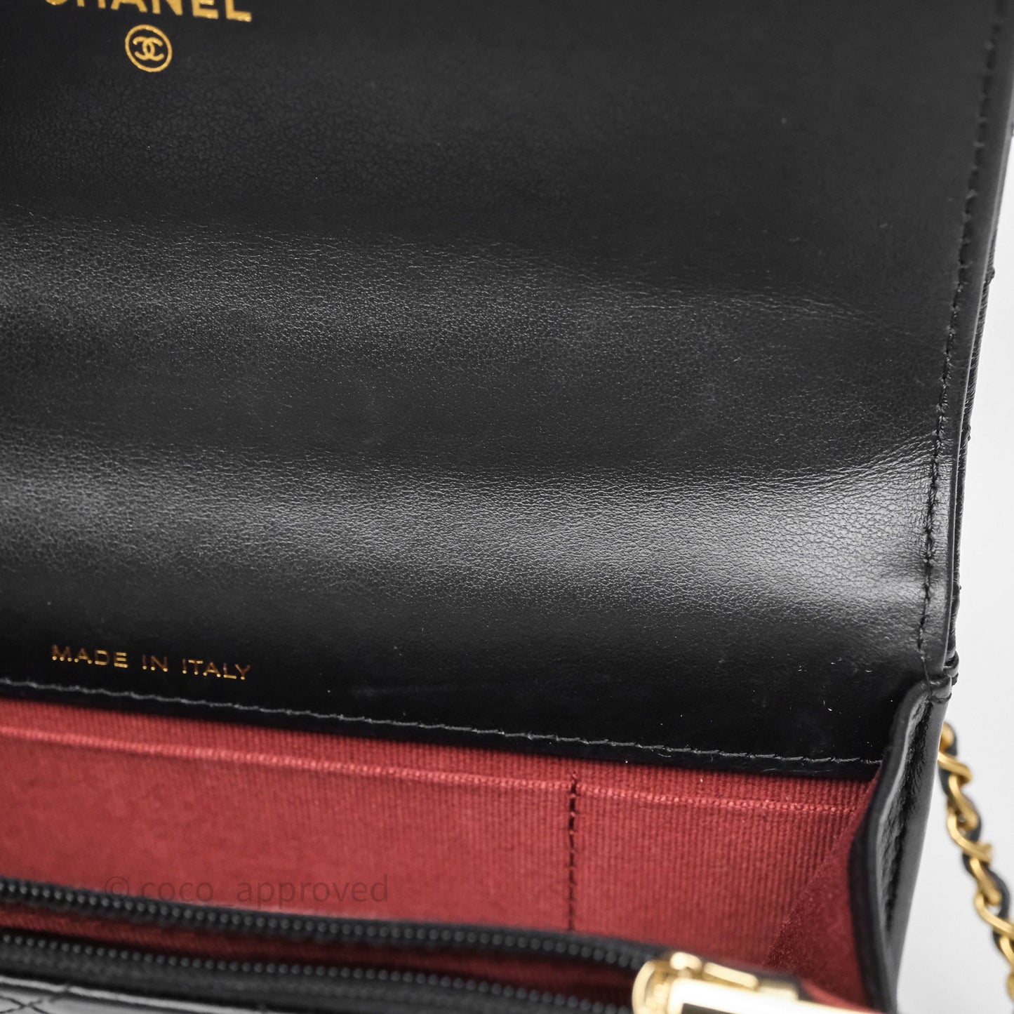 Chanel Quilted Perfect Fit Adjustable Phone Holder Black Calfskin Aged Gold Hardware