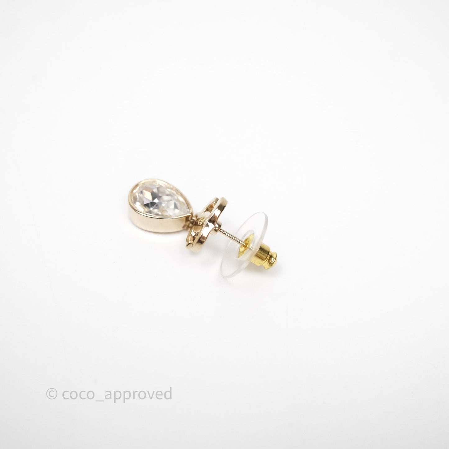Chanel CC Drop Crystal Earrings Gold Hardware 22C