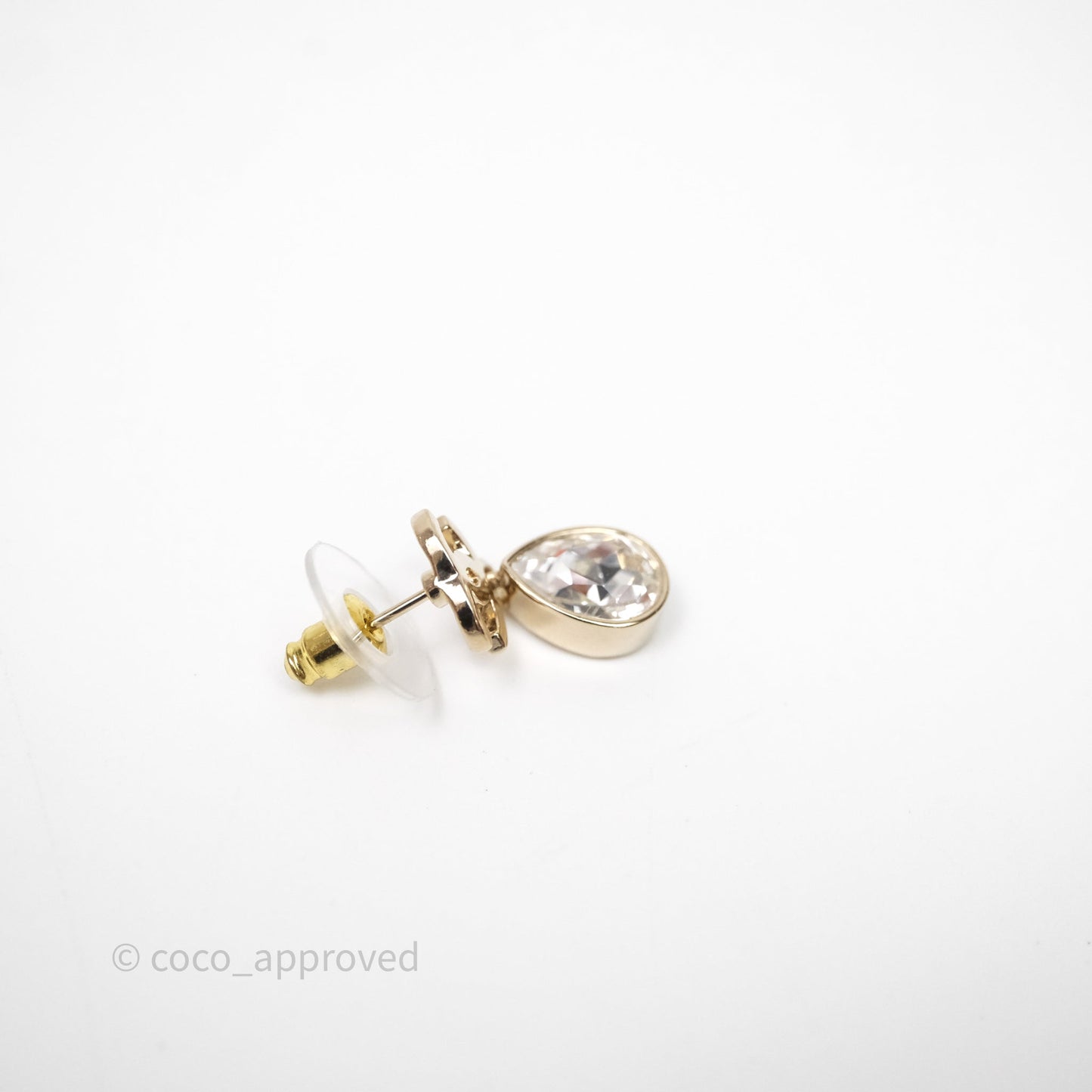 Chanel CC Drop Crystal Earrings Gold Hardware 22C